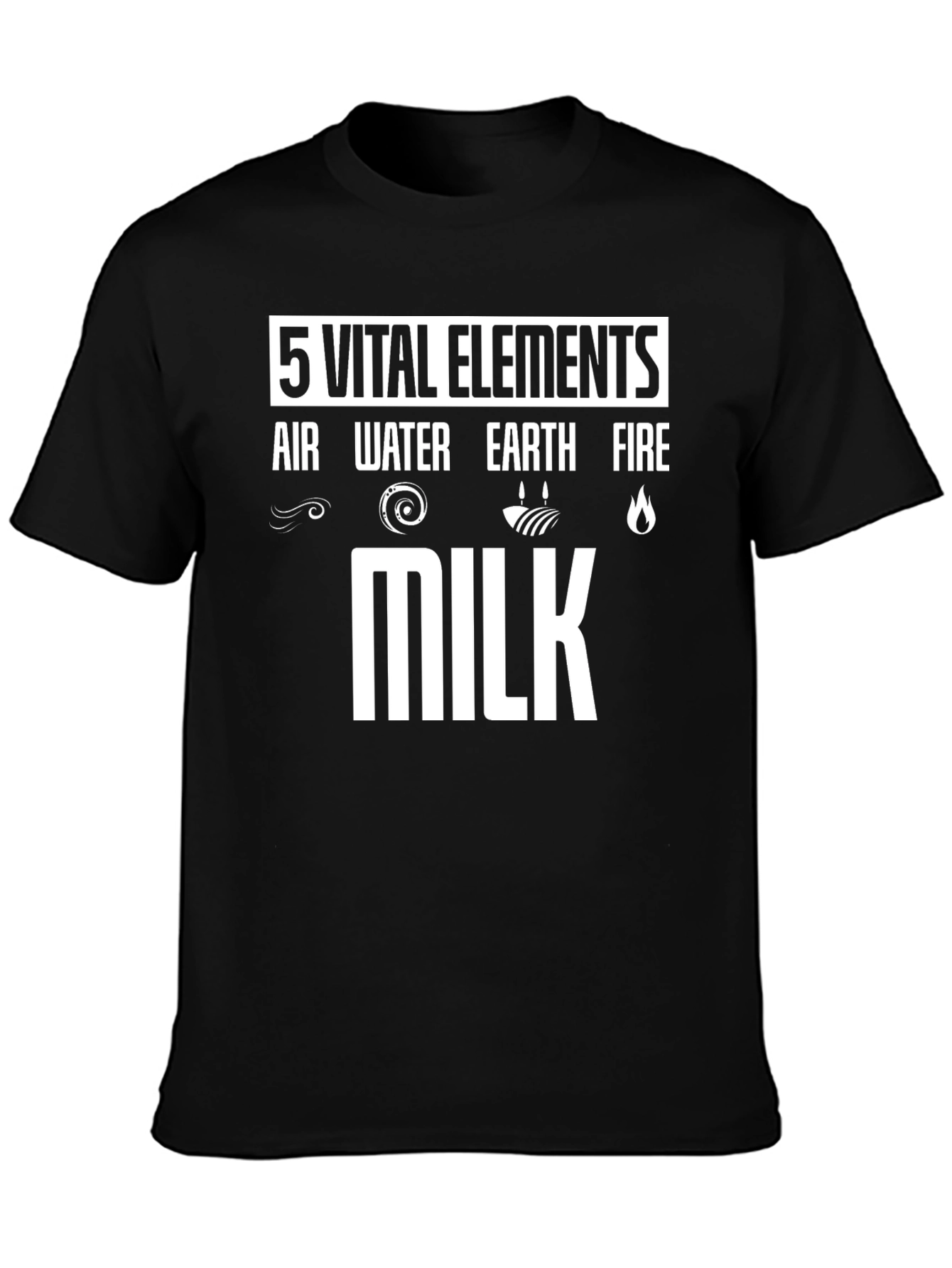 5 Vital Elements Milk Graphic T-Shirt