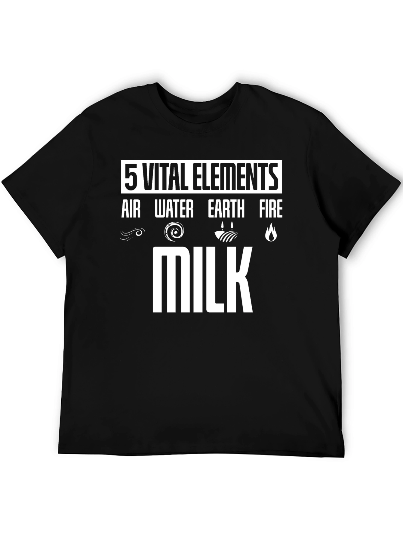 5 Vital Elements Milk Graphic T-Shirt
