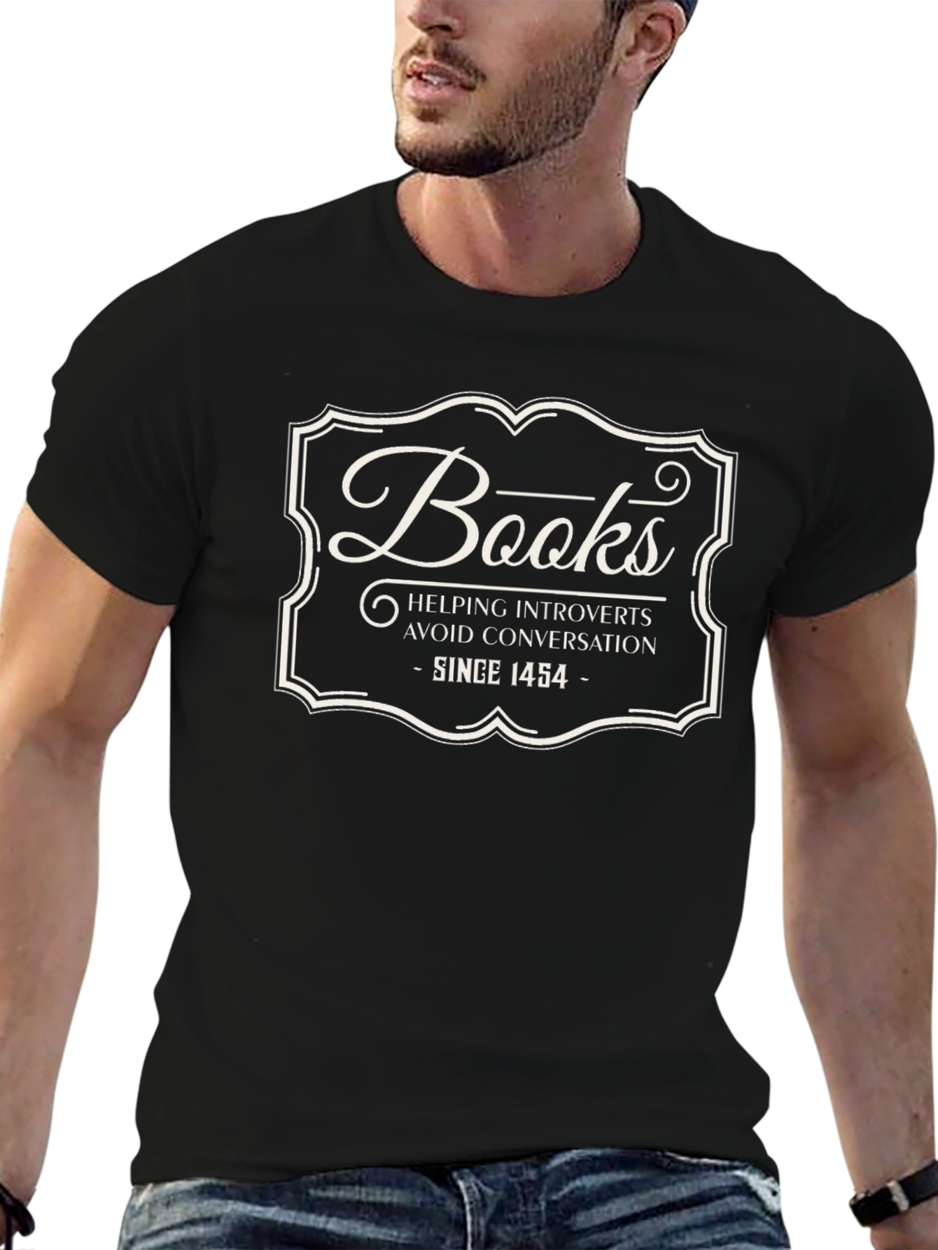 Introverts Books T-Shirt: Avoid Conversation Since 1454