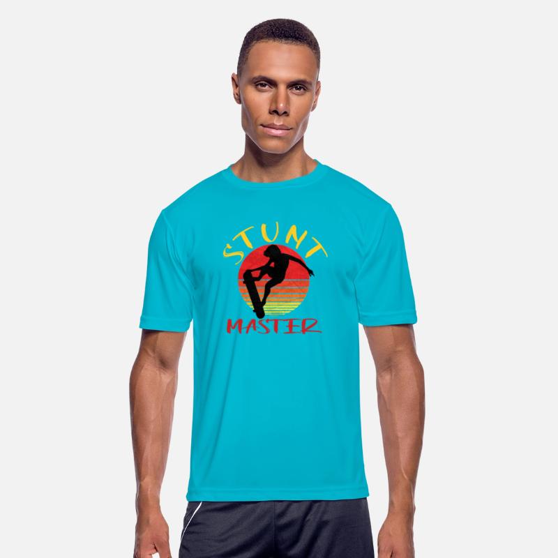 Stunt Master vintage skateboard rider on a sunset