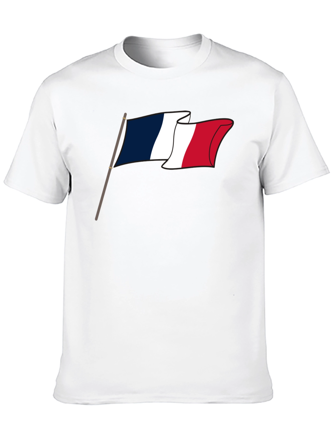 French Flag Graphic Tee - Black Casual T-Shirt