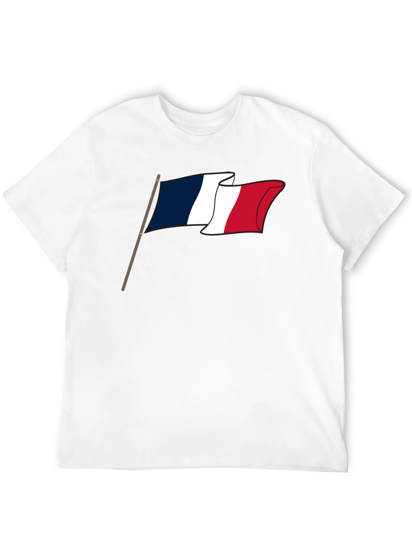 French Flag Graphic Tee - Black Casual T-Shirt