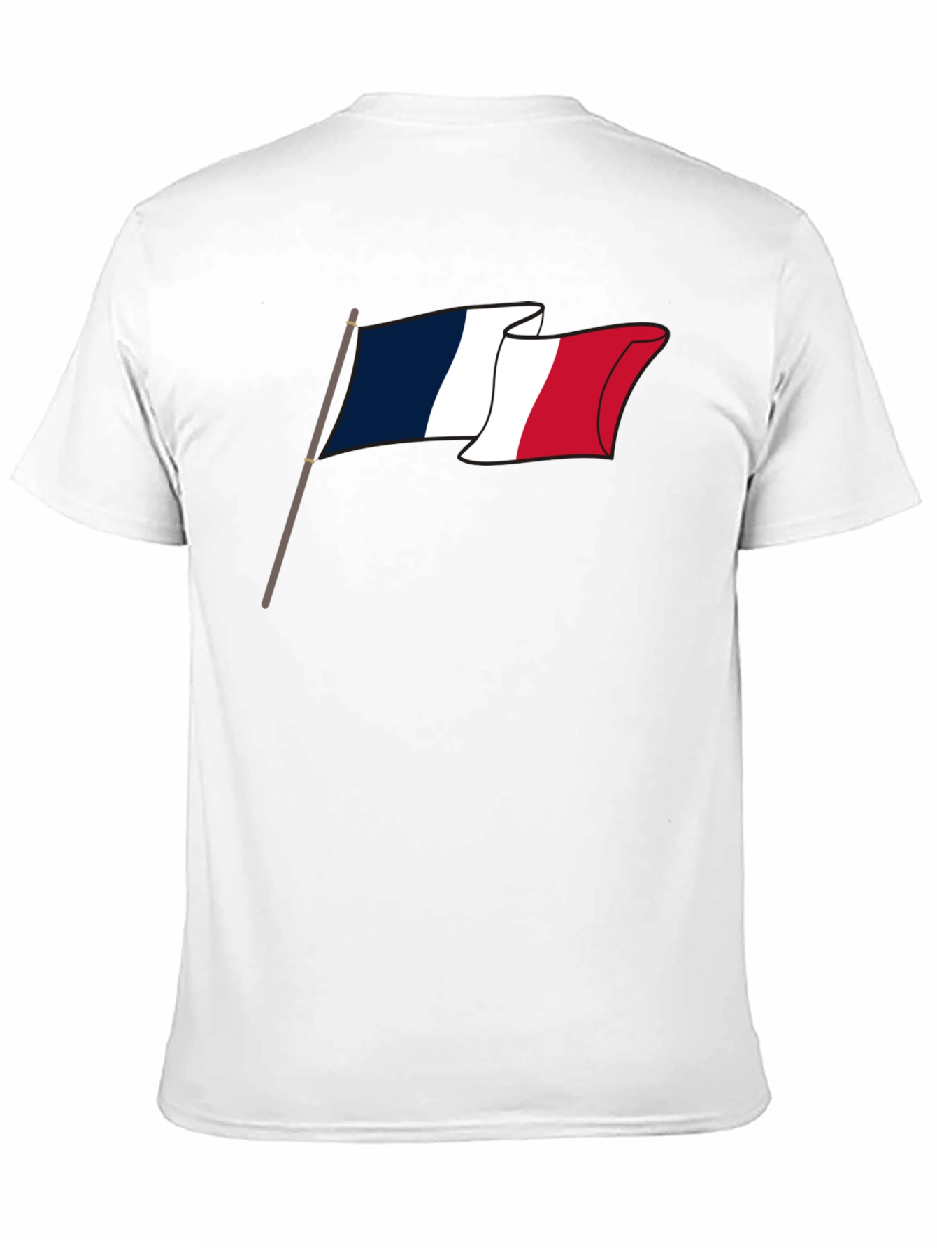 French Flag Graphic Tee - Black Casual T-Shirt