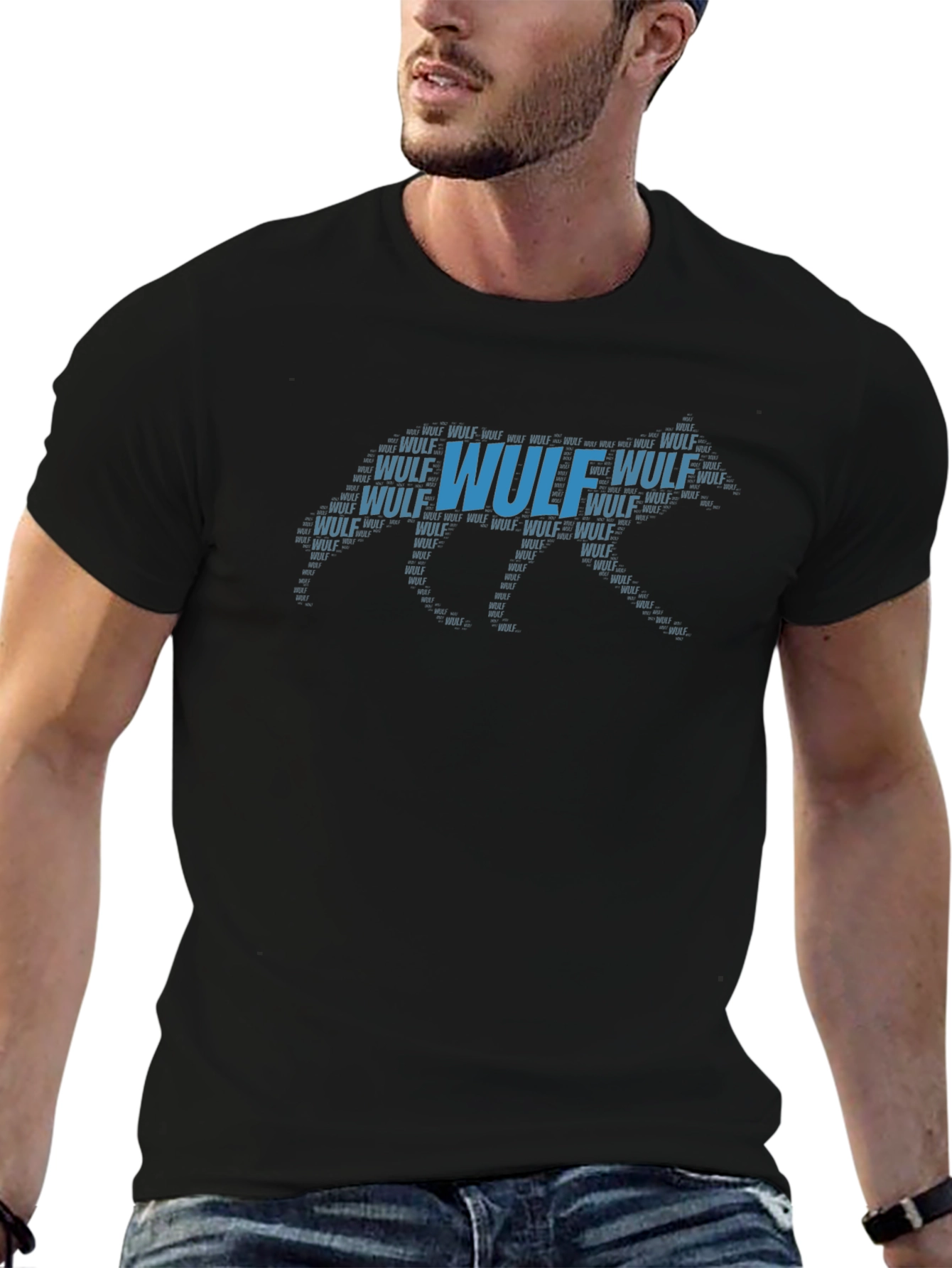 Wulf Typography Graphic Mens T-Shirt