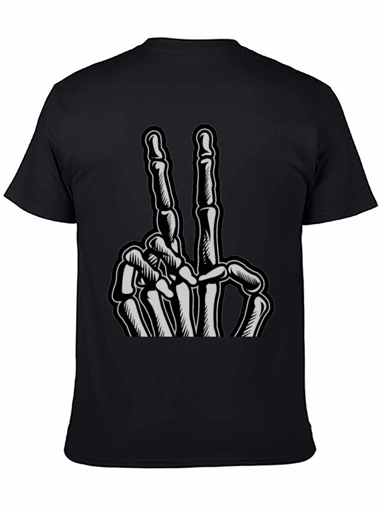 Skeleton Hand Peace Sign Graphic Tee