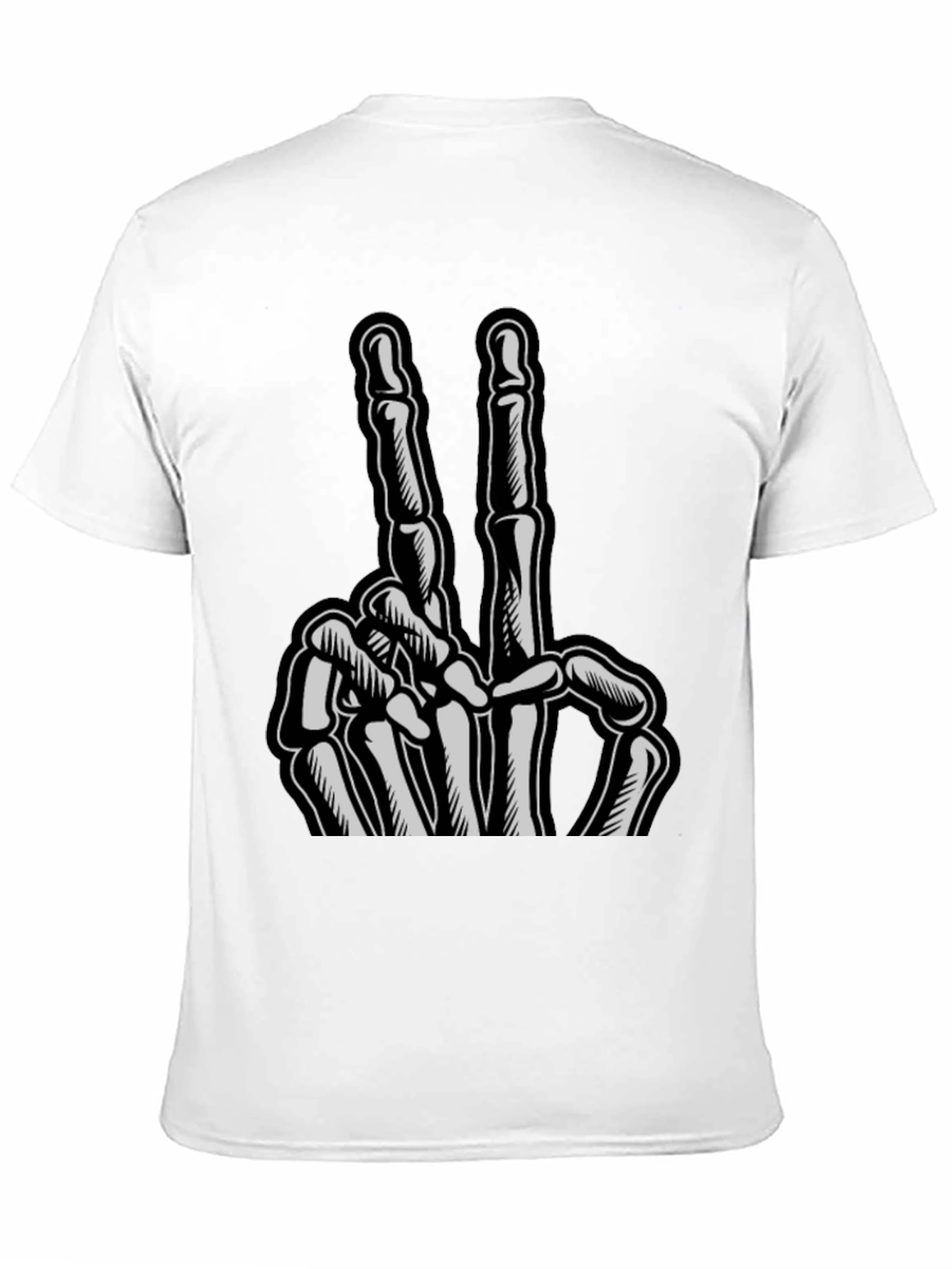 Skeleton Hand Peace Sign Graphic Tee