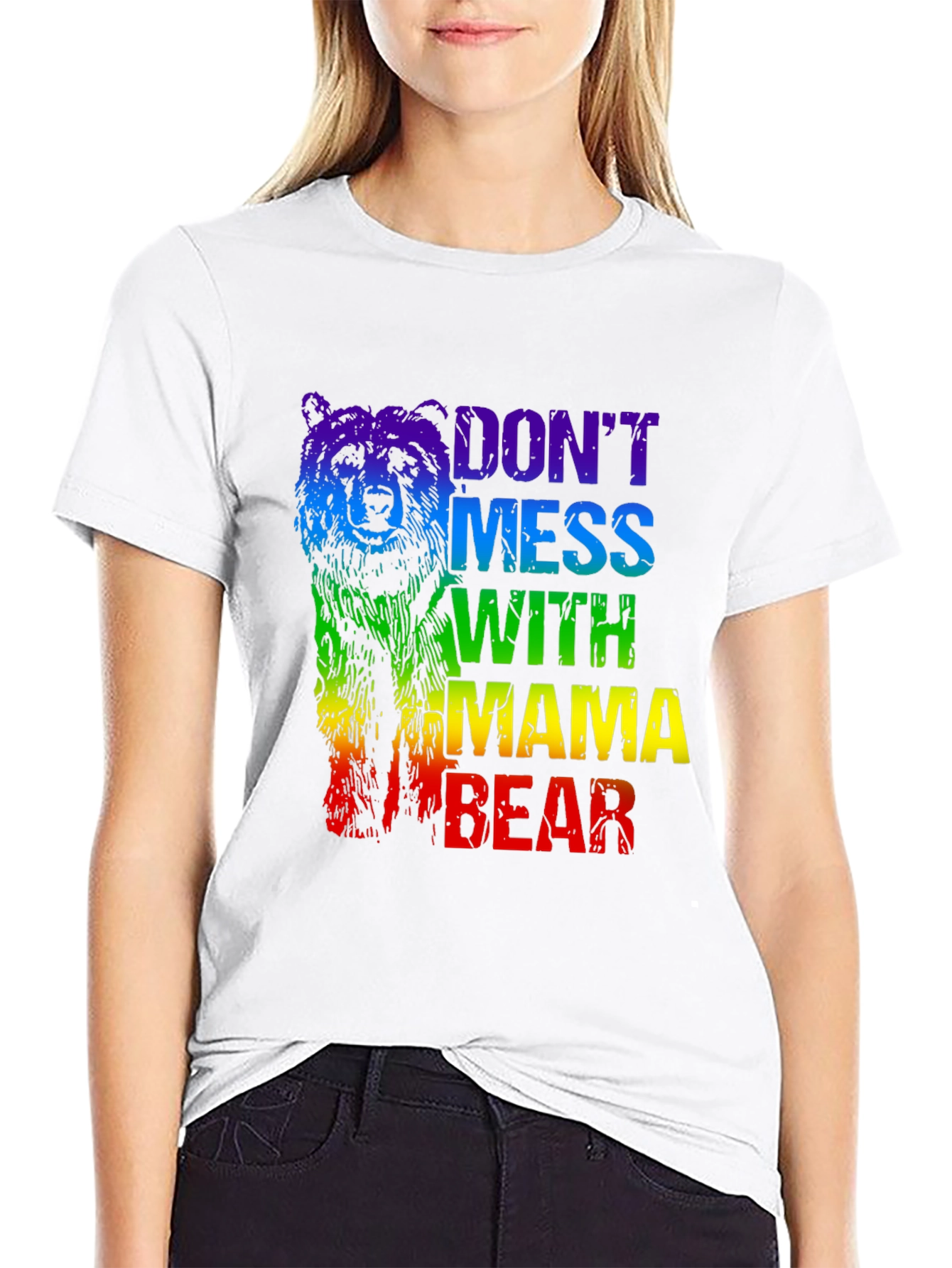 Mama Bear Rainbow Graphic T-Shirt