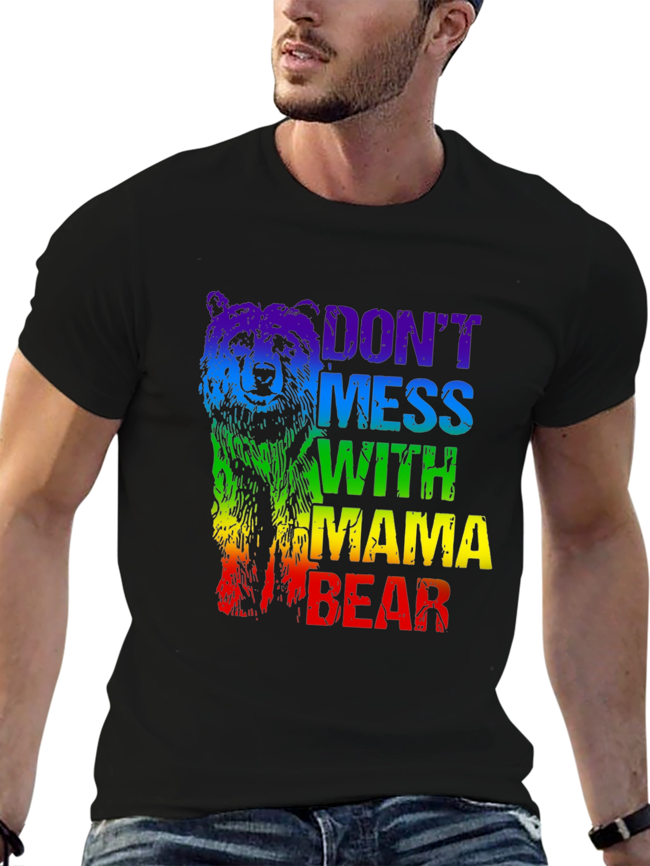 Mama Bear Rainbow Graphic T-Shirt