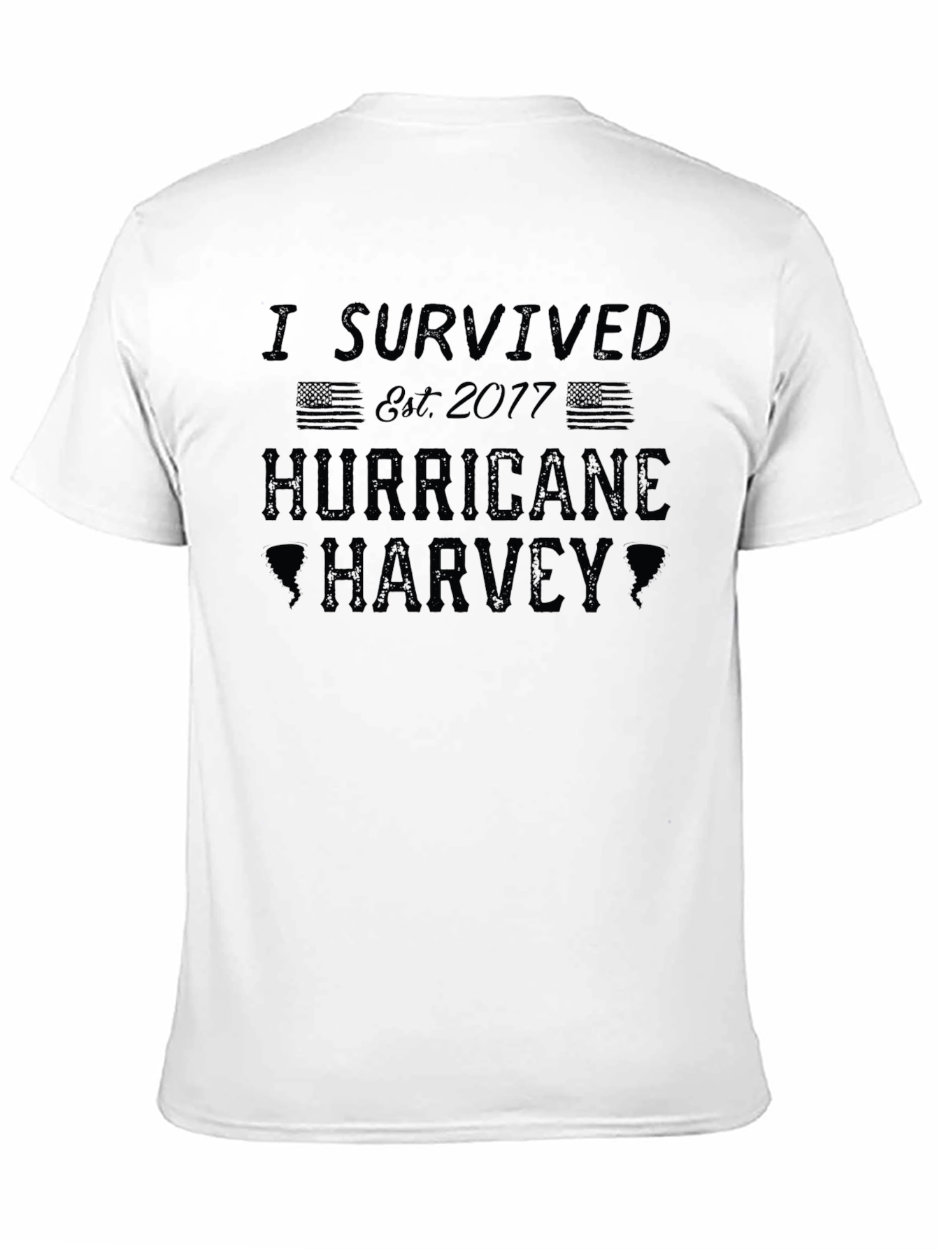 I Survived Hurricane Harvey Black Graphic T-Shirt