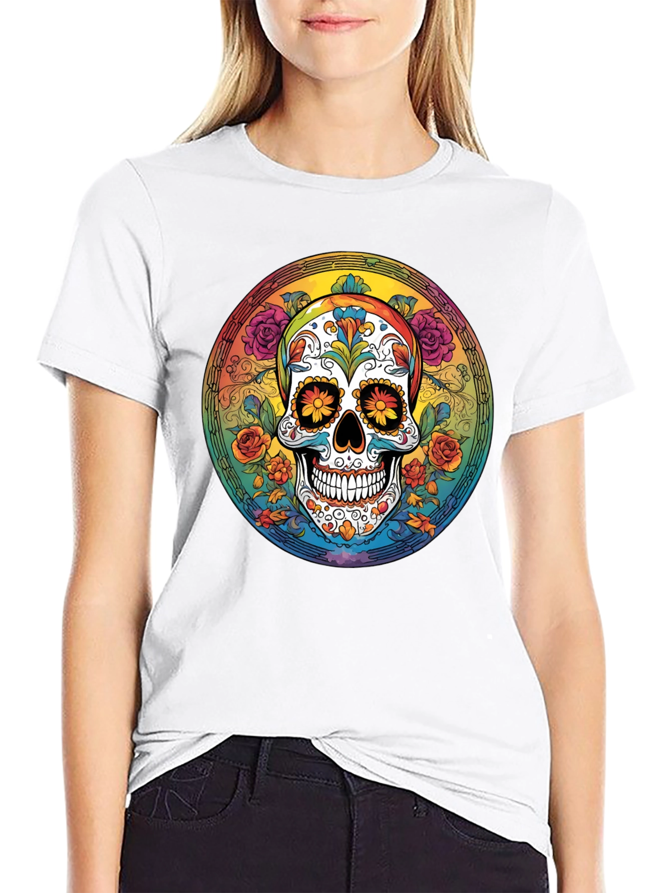 Day of the Dead Skull Graphic Tee