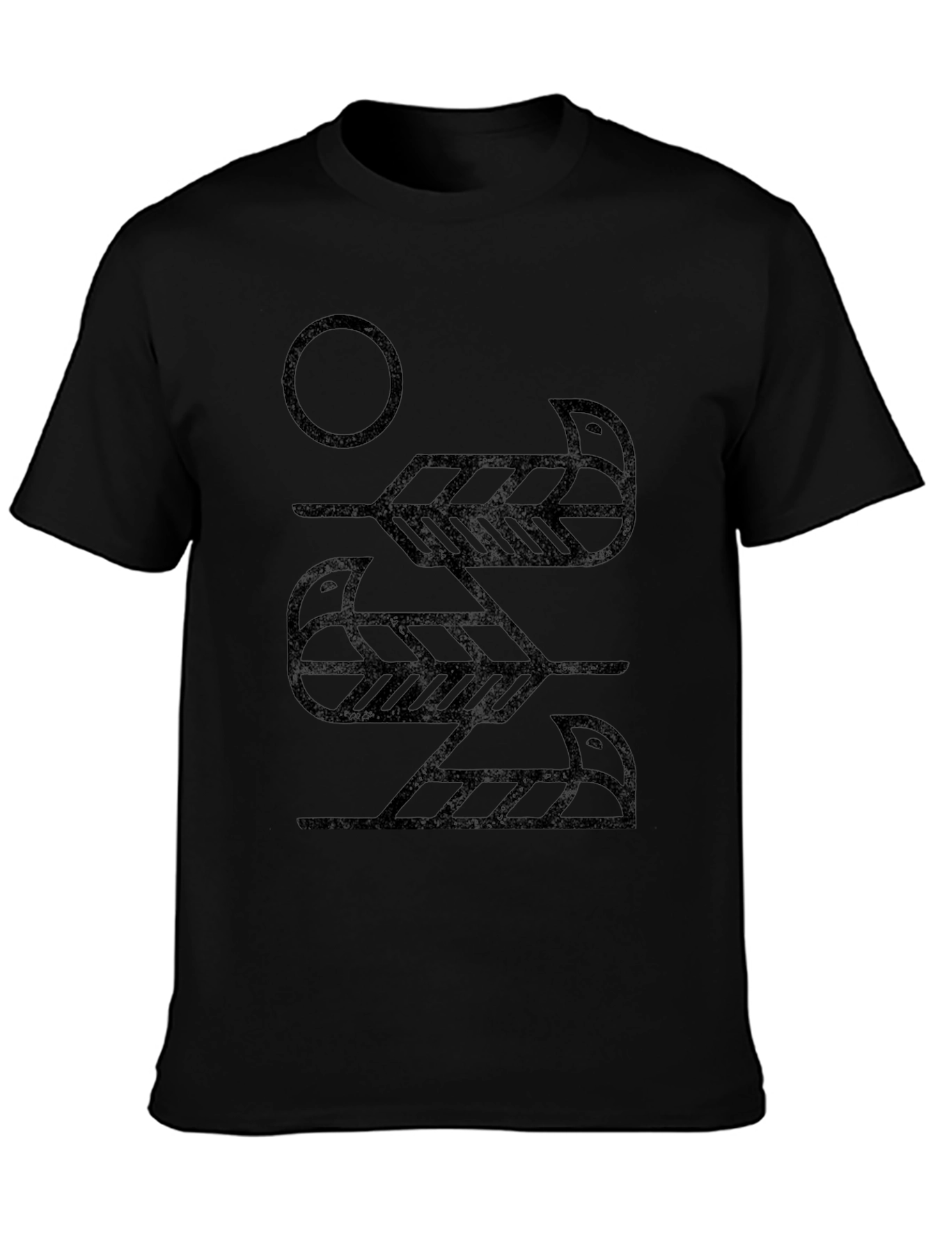 Geometric Bird Graphic Tee - Black Unisex T-Shirt