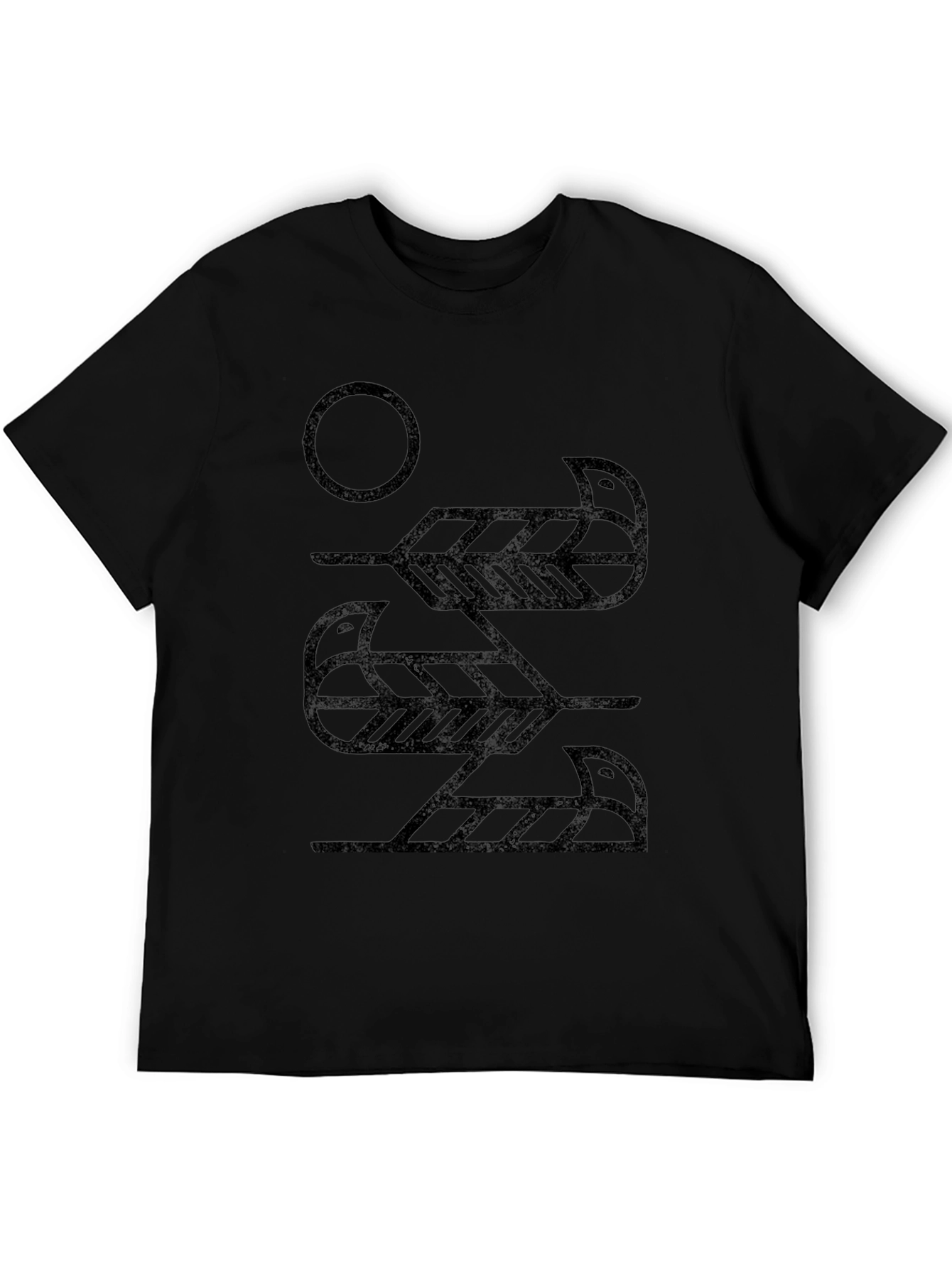 Geometric Bird Graphic Tee - Black Unisex T-Shirt