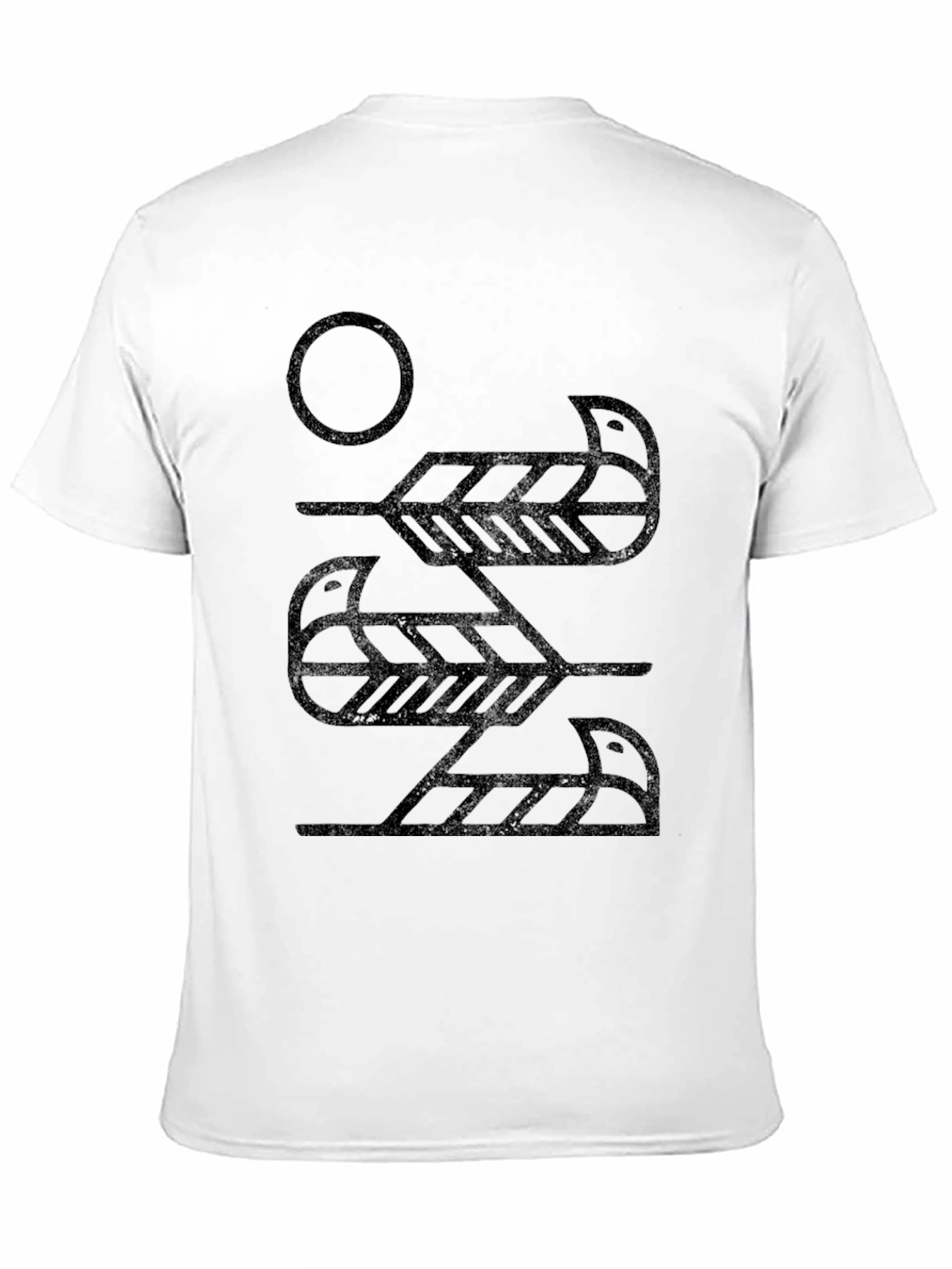Geometric Bird Graphic Tee - Black Unisex T-Shirt