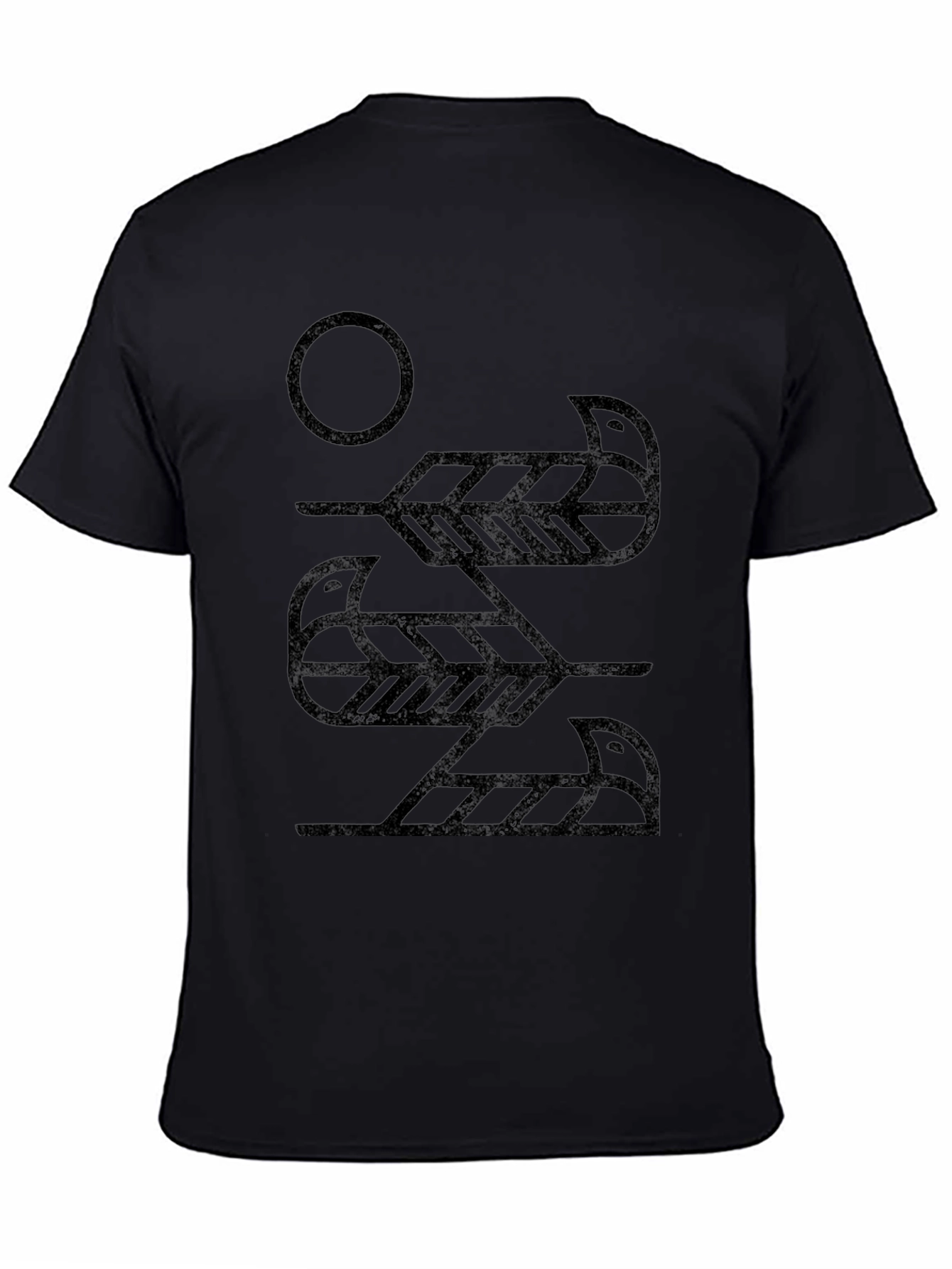 Geometric Bird Graphic Tee - Black Unisex T-Shirt