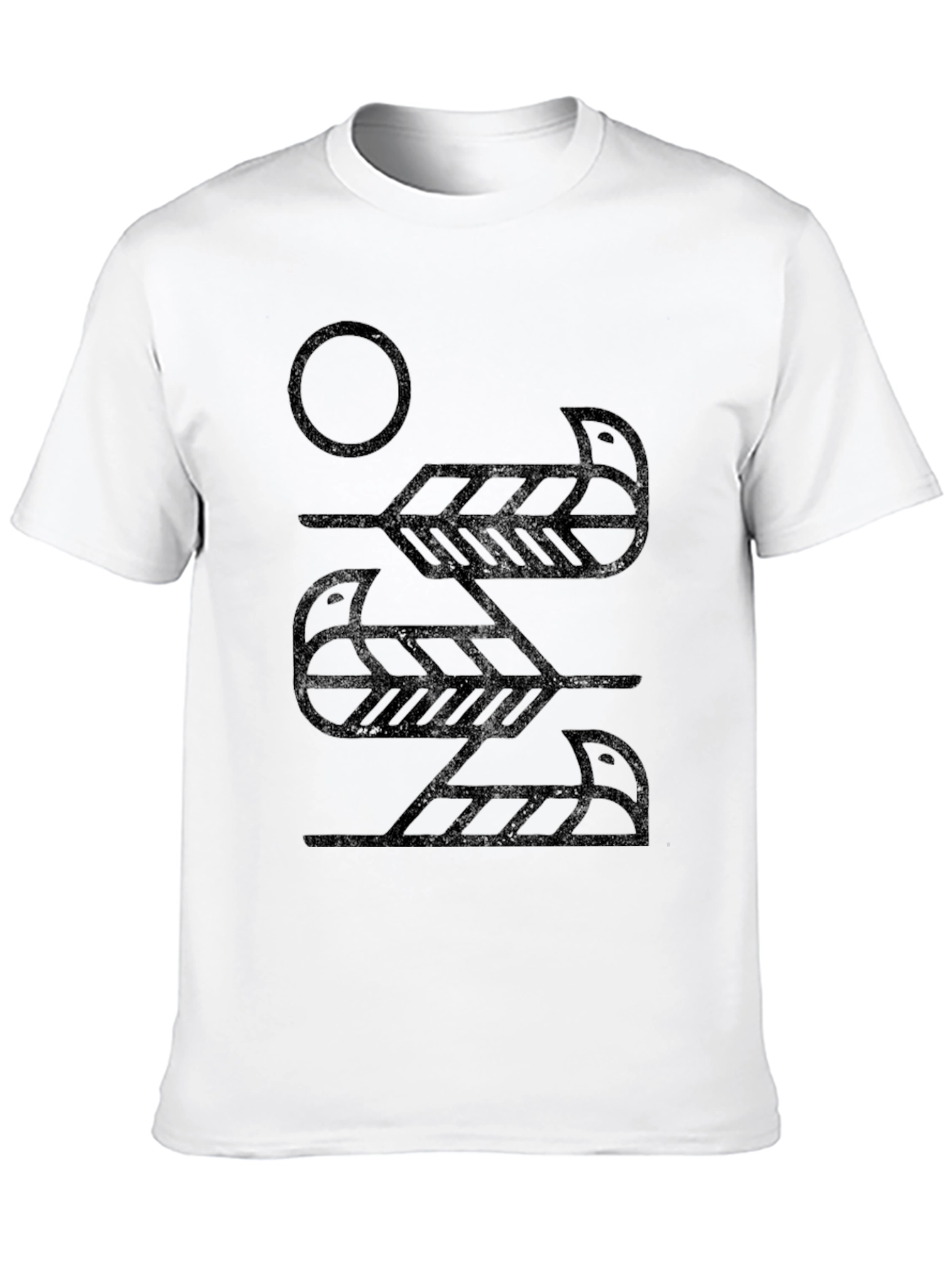 Geometric Bird Graphic Tee - Black Unisex T-Shirt