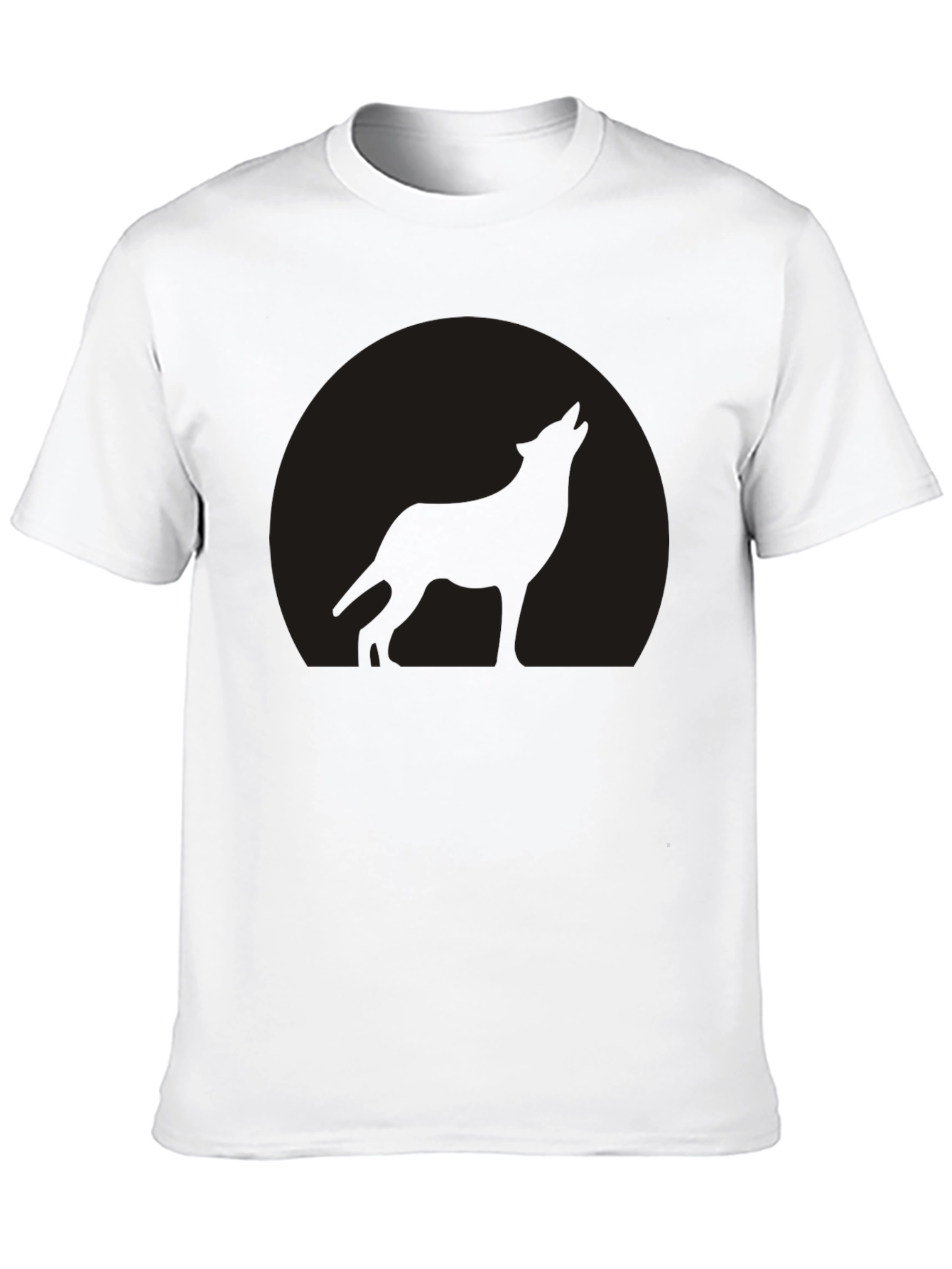 Wolf Moon Graphic Tee - Black Cotton T-Shirt
