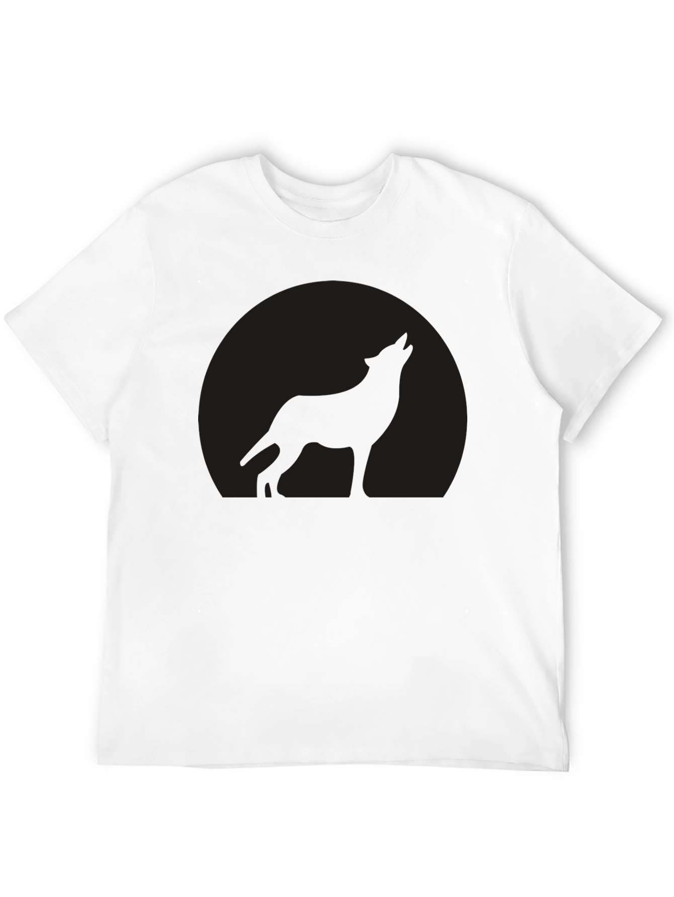 Wolf Moon Graphic Tee - Black Cotton T-Shirt