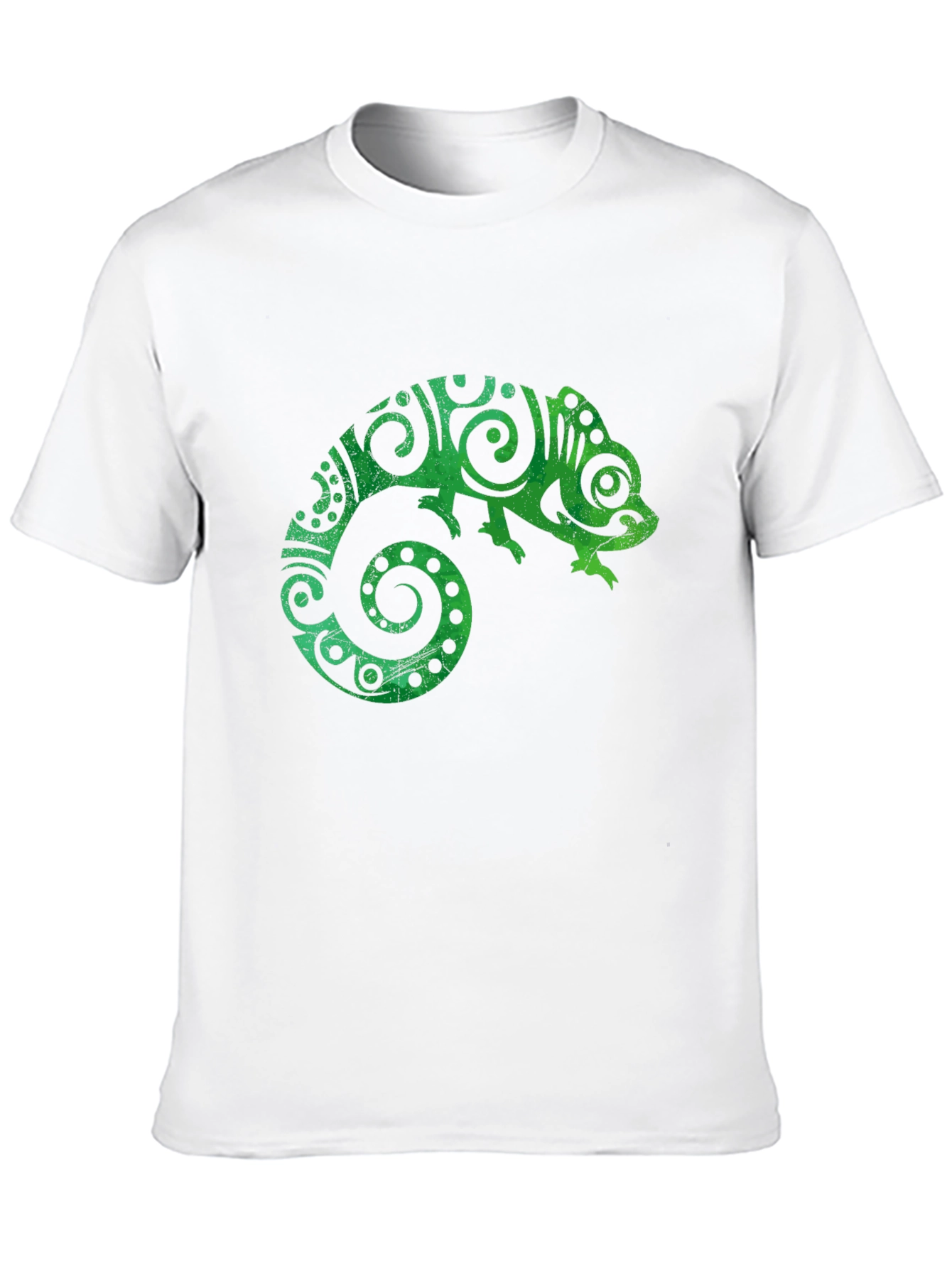 Tribal Chameleon Graphic Tee - Black Unisex T-Shirt