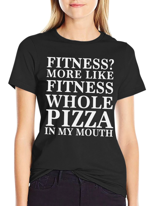 Fitness Whole Pizza Graphic Tee - Black