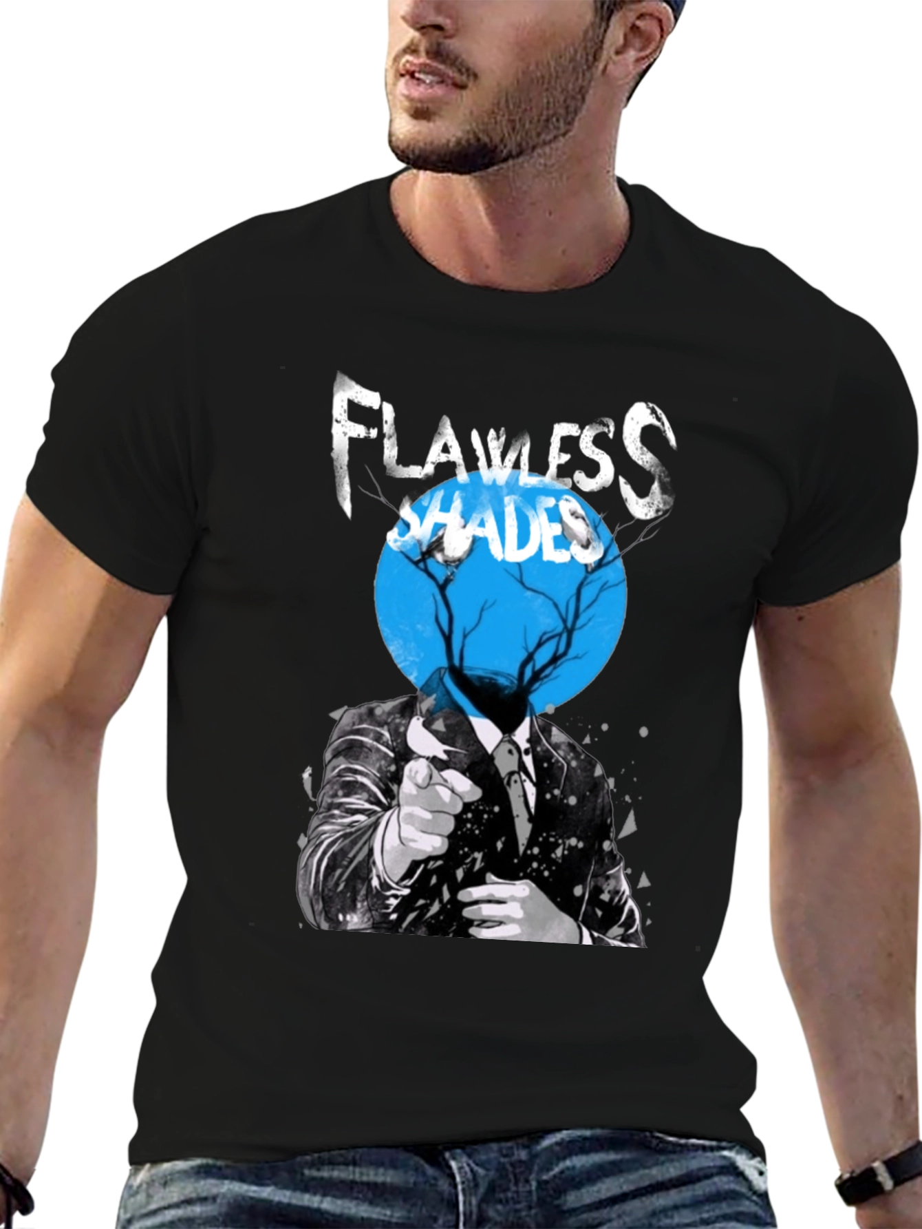 Flawless Shades Graphic Print Black T-Shirt