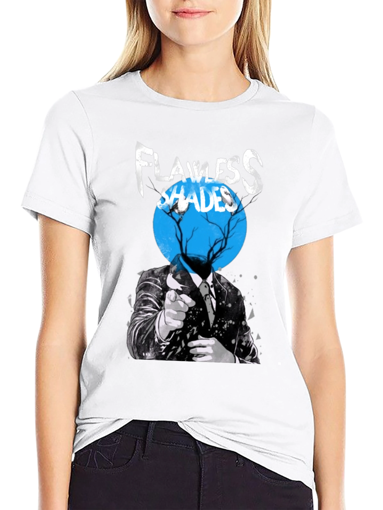 Flawless Shades Graphic Print Black T-Shirt