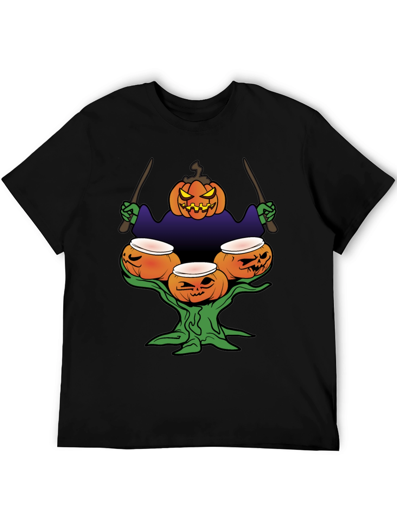 Halloween Pumpkin Drummer T-Shirt