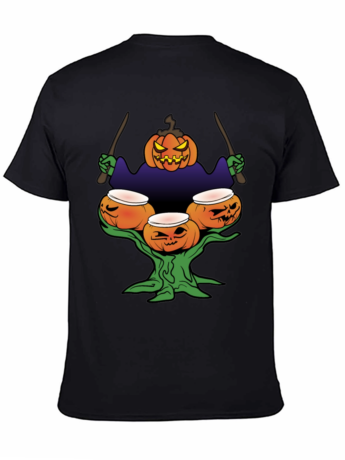 Halloween Pumpkin Drummer T-Shirt