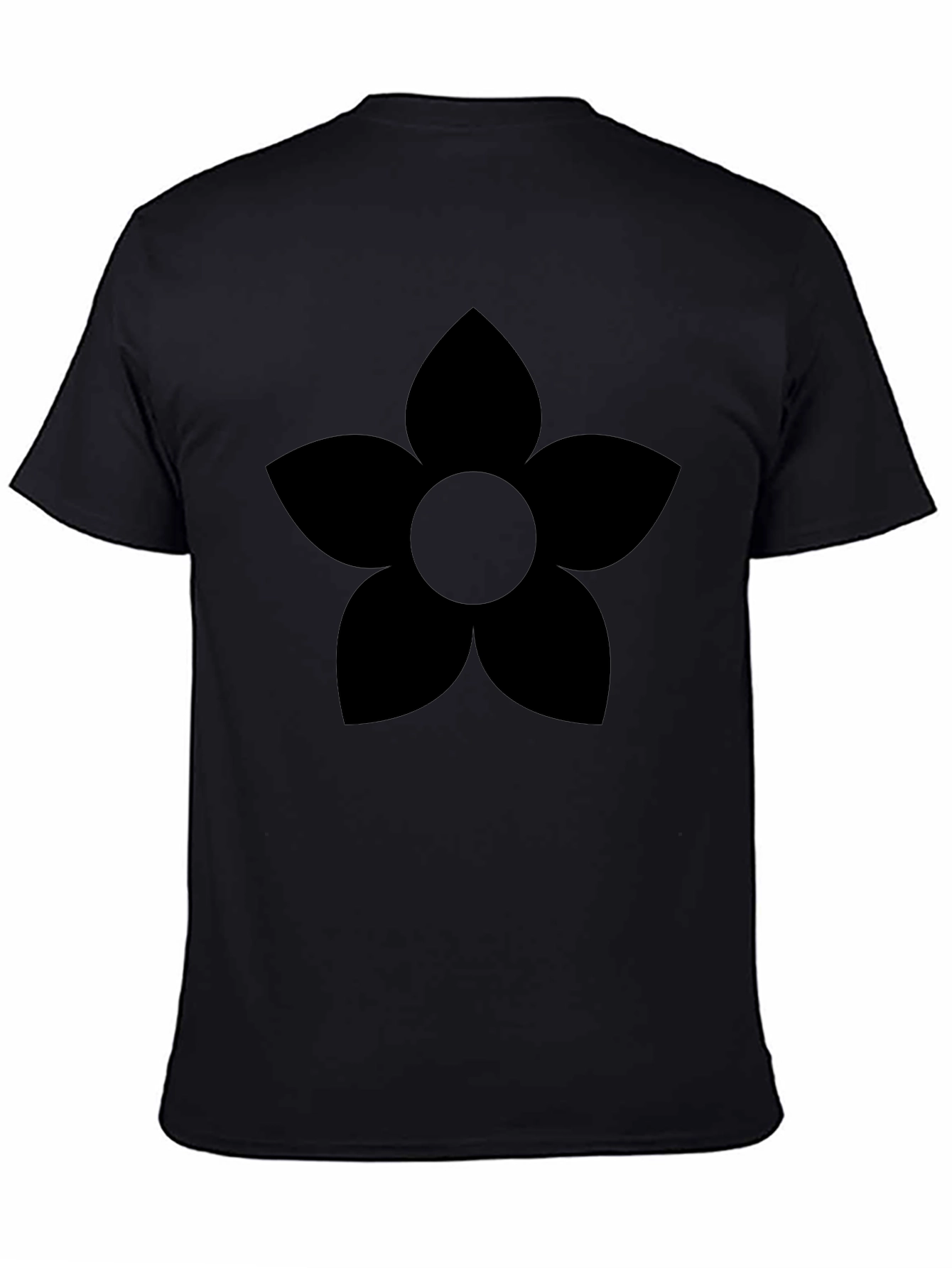 Black Flower Graphic Tee - Casual Comfort