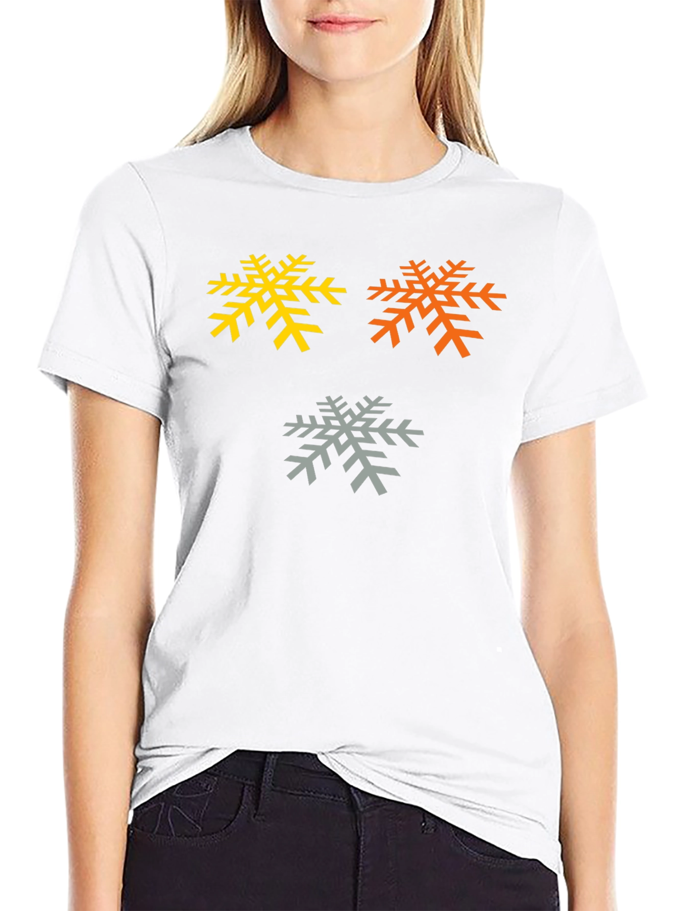 Snowflake Graphic Tee - Black Cotton Blend