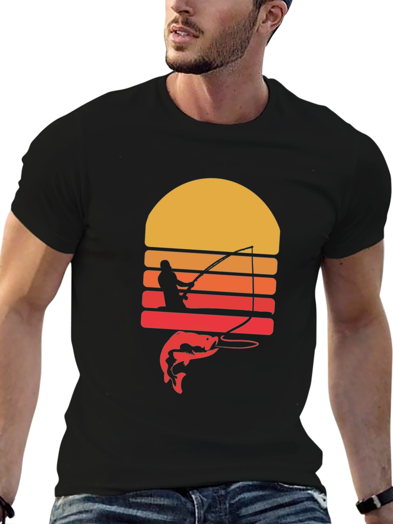 Fishing Sunset Graphic Tee