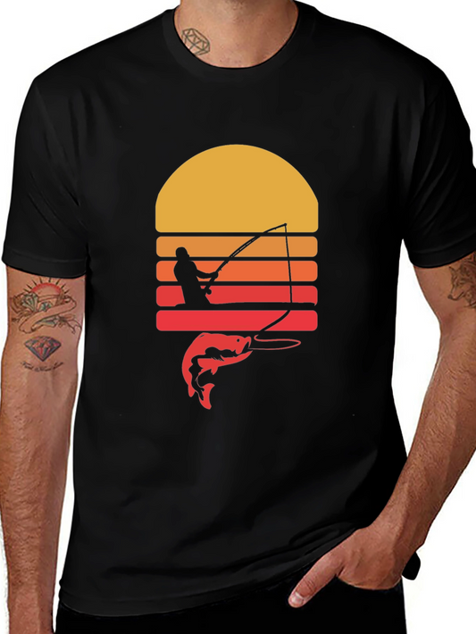 Fishing Sunset Graphic Tee