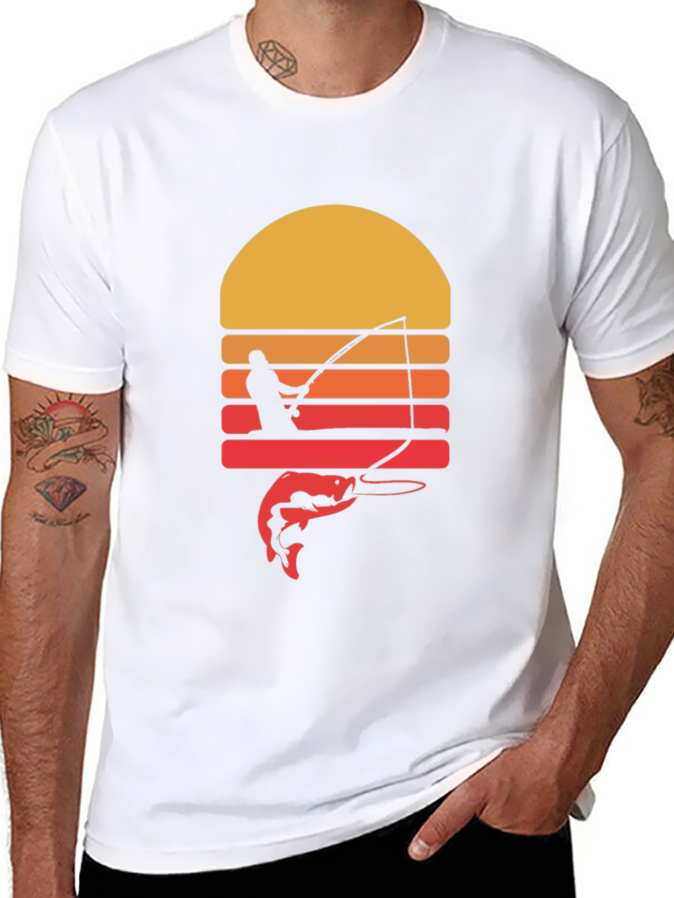 Fishing Sunset Graphic Tee