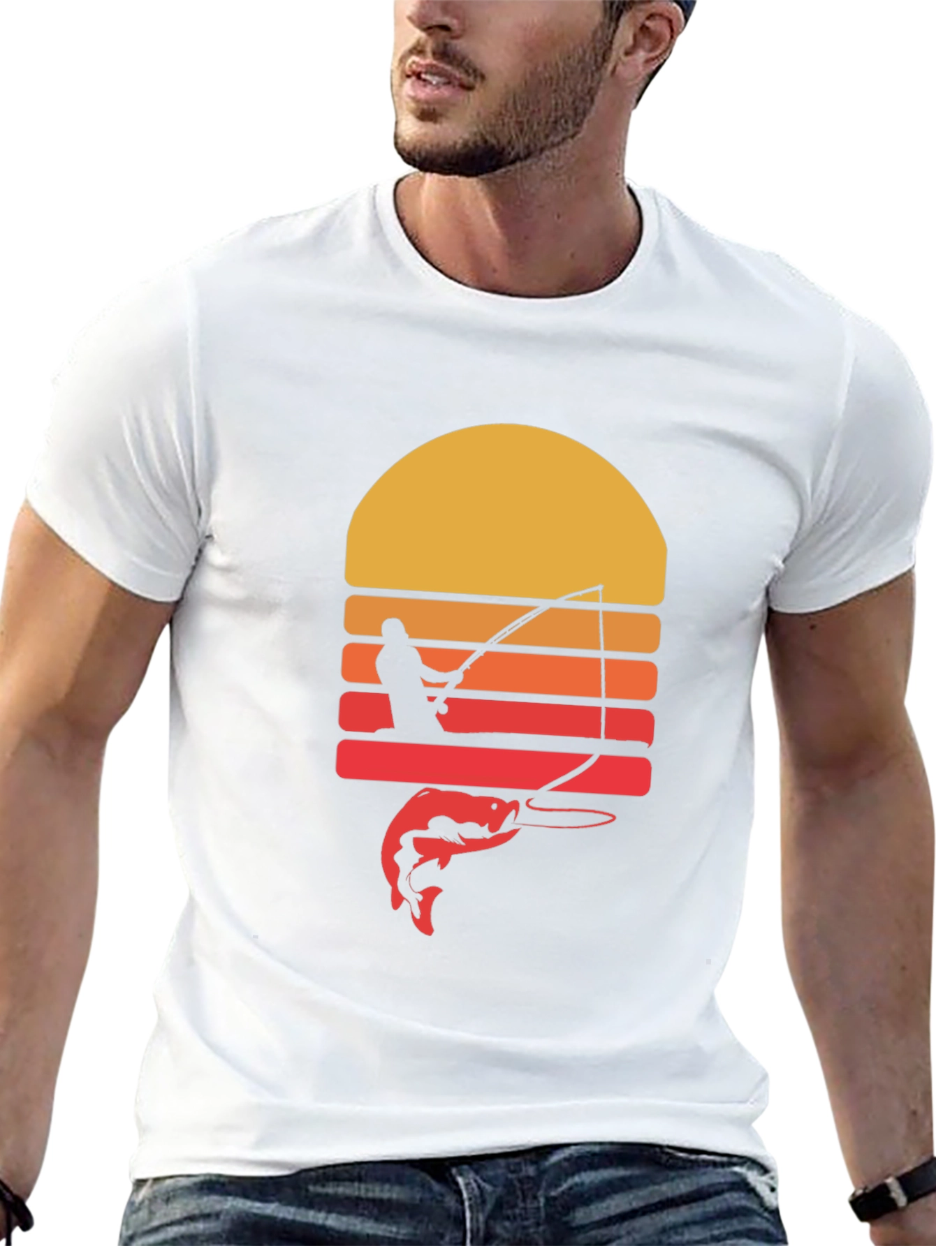 Fishing Sunset Graphic Tee