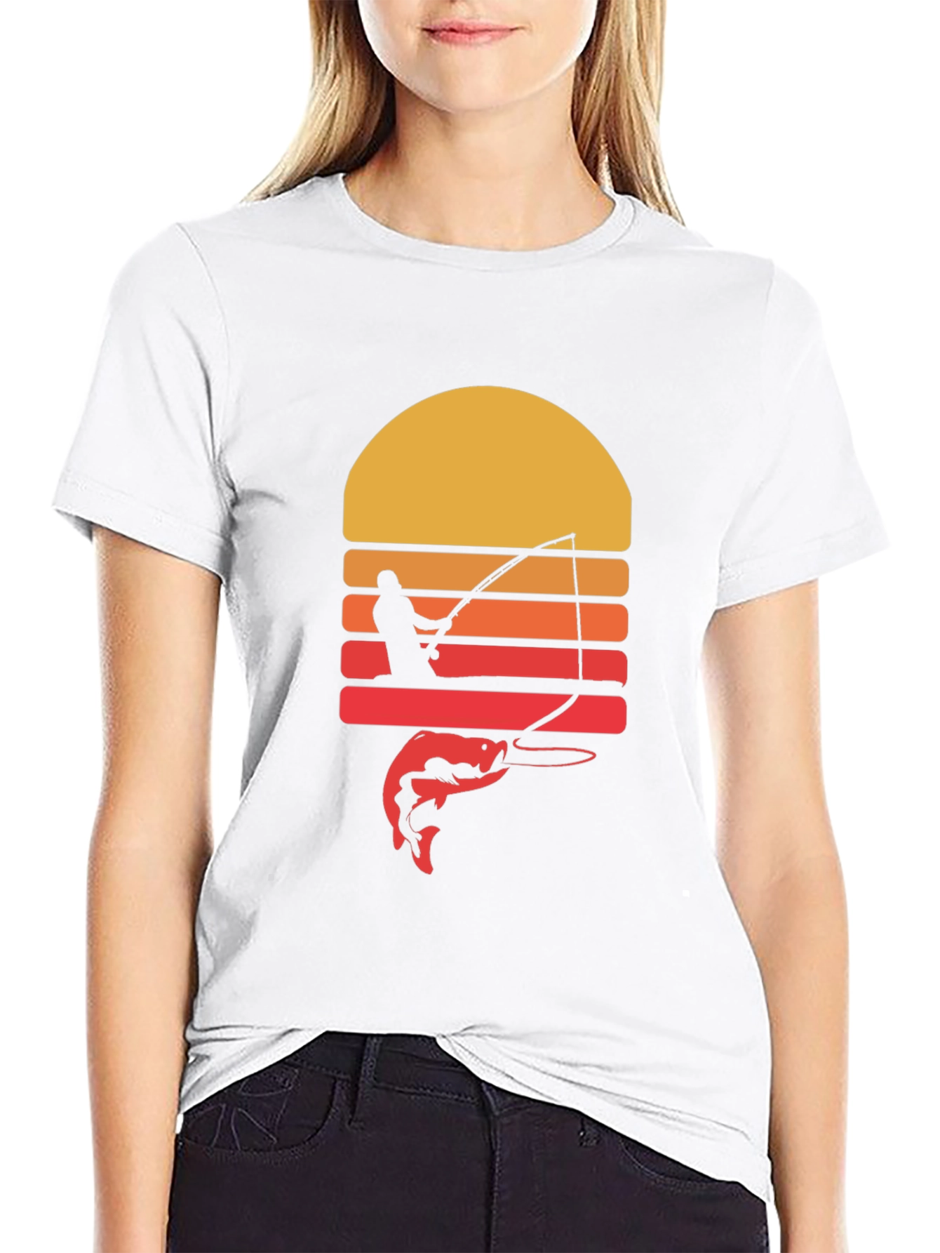 Fishing Sunset Graphic Tee