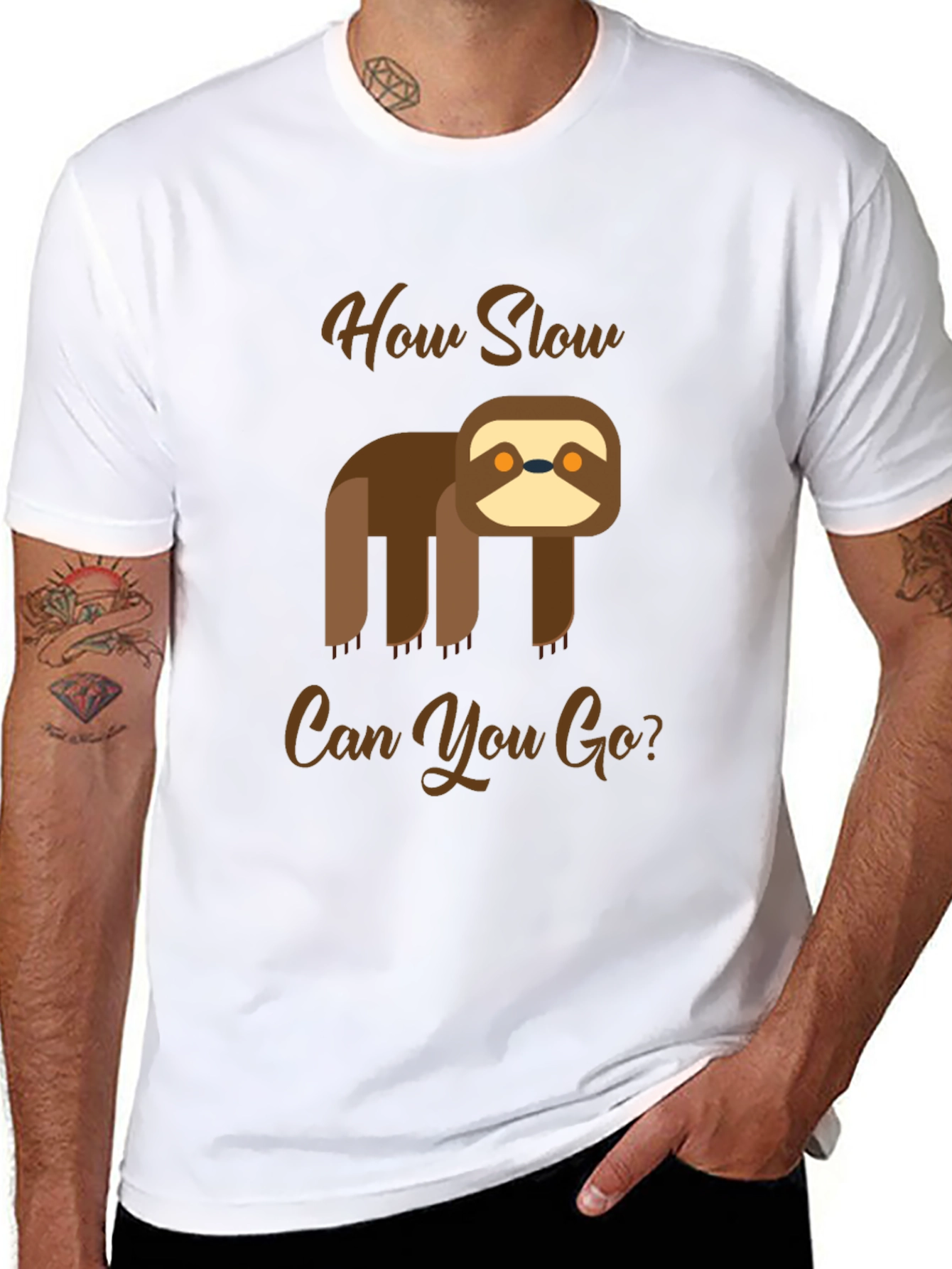 Funny Sloth T-Shirt - How Slow Can You Go?