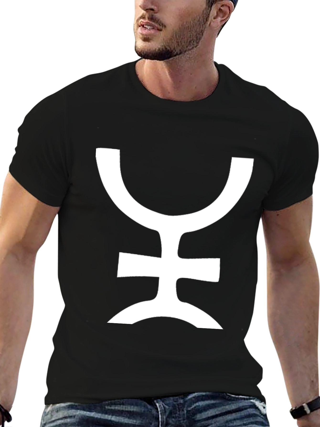 Symbol Graphic Tee - Stylish Black Cotton T-Shirt
