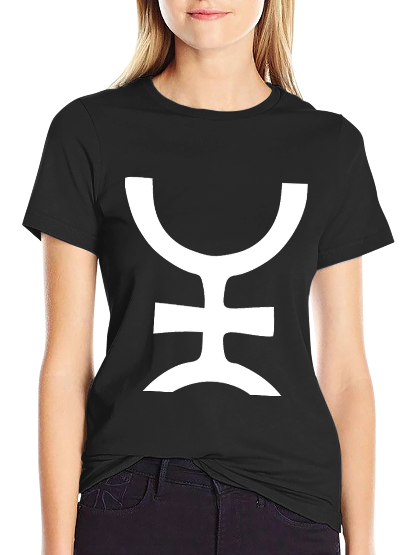 Symbol Graphic Tee - Stylish Black Cotton T-Shirt