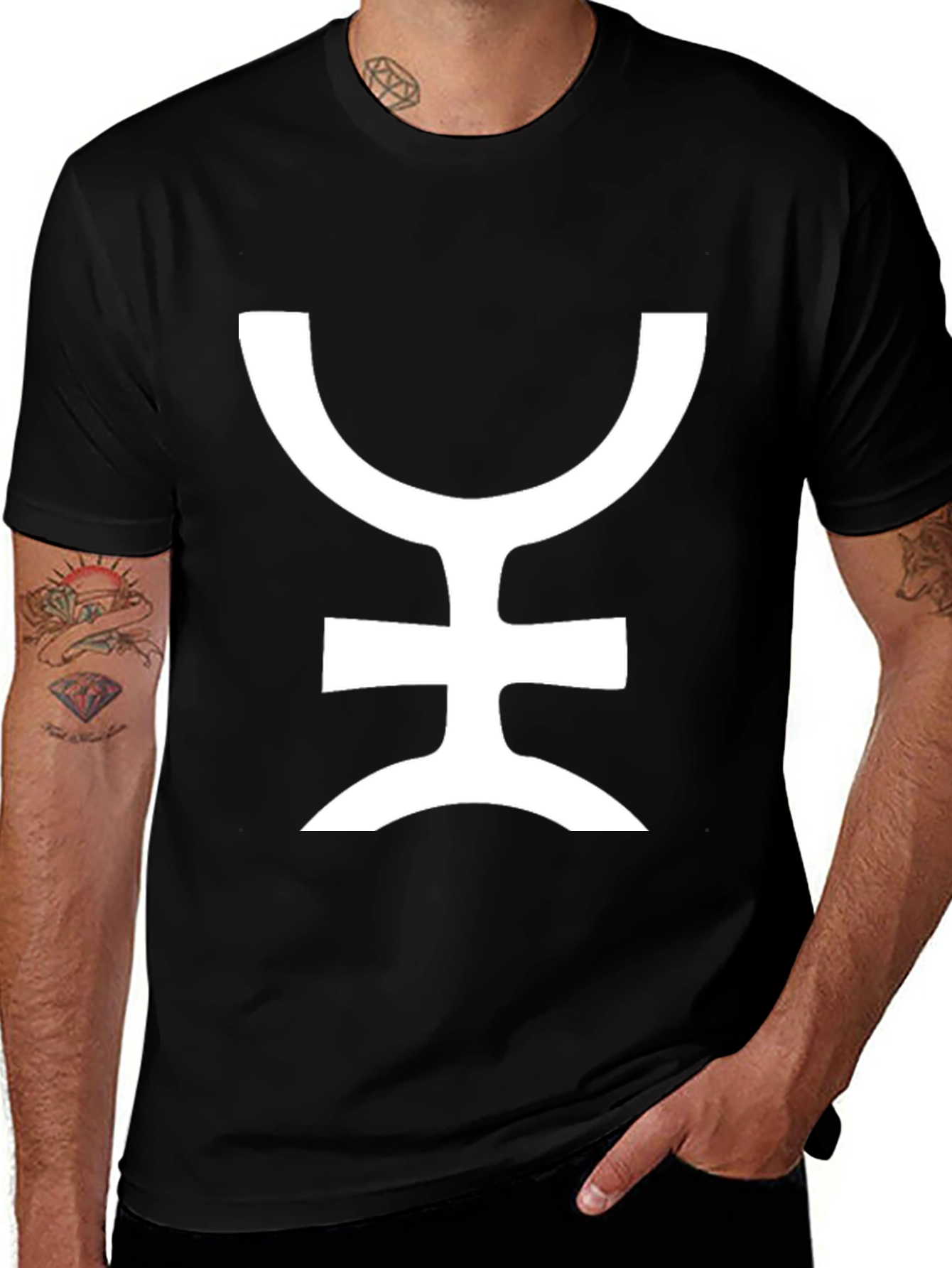 Symbol Graphic Tee - Stylish Black Cotton T-Shirt