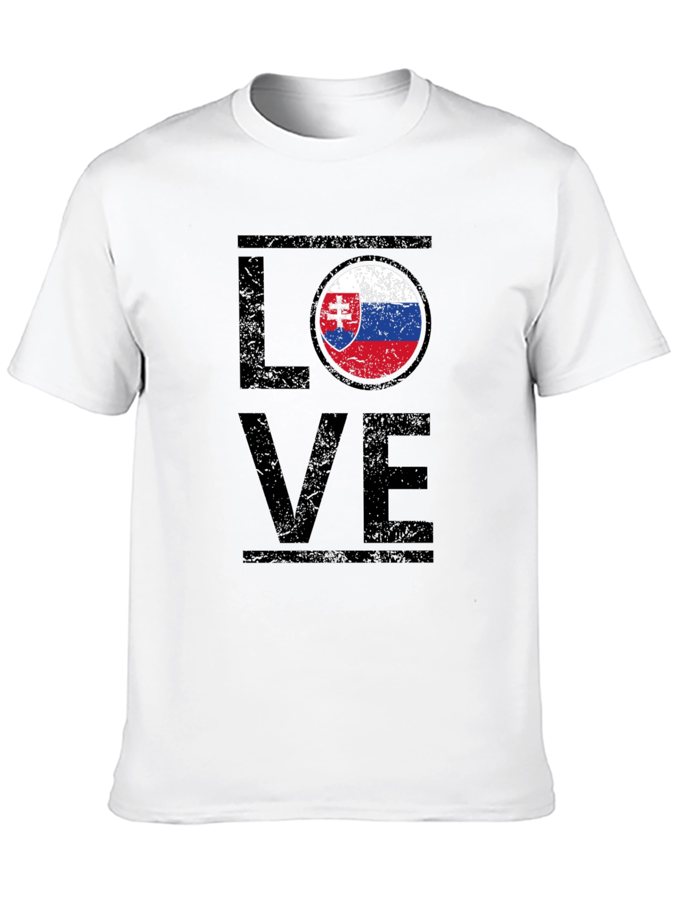 Slovakia Love Flag T-Shirt - Distressed Design