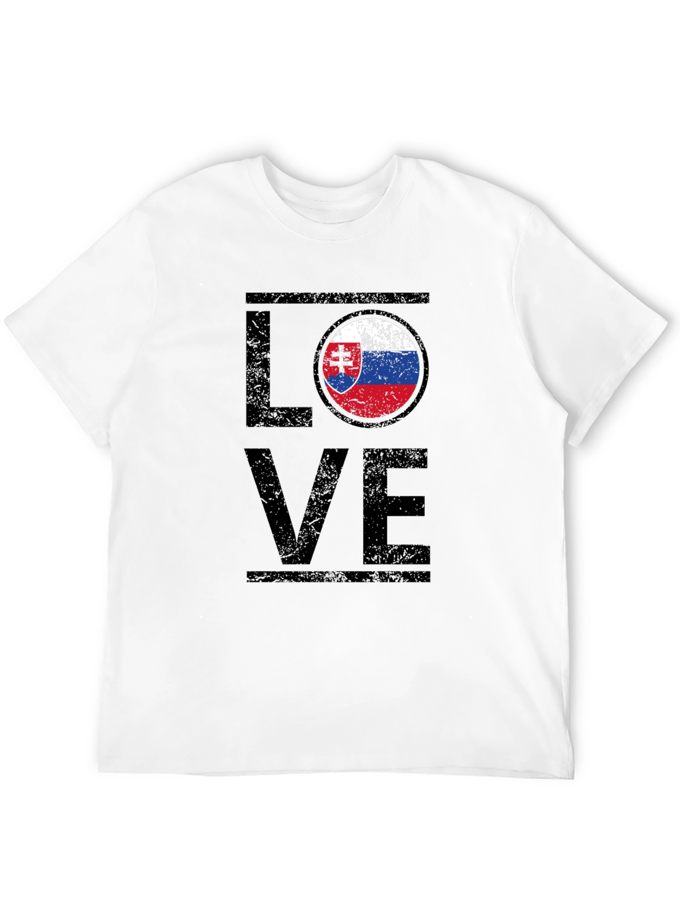Slovakia Love Flag T-Shirt - Distressed Design