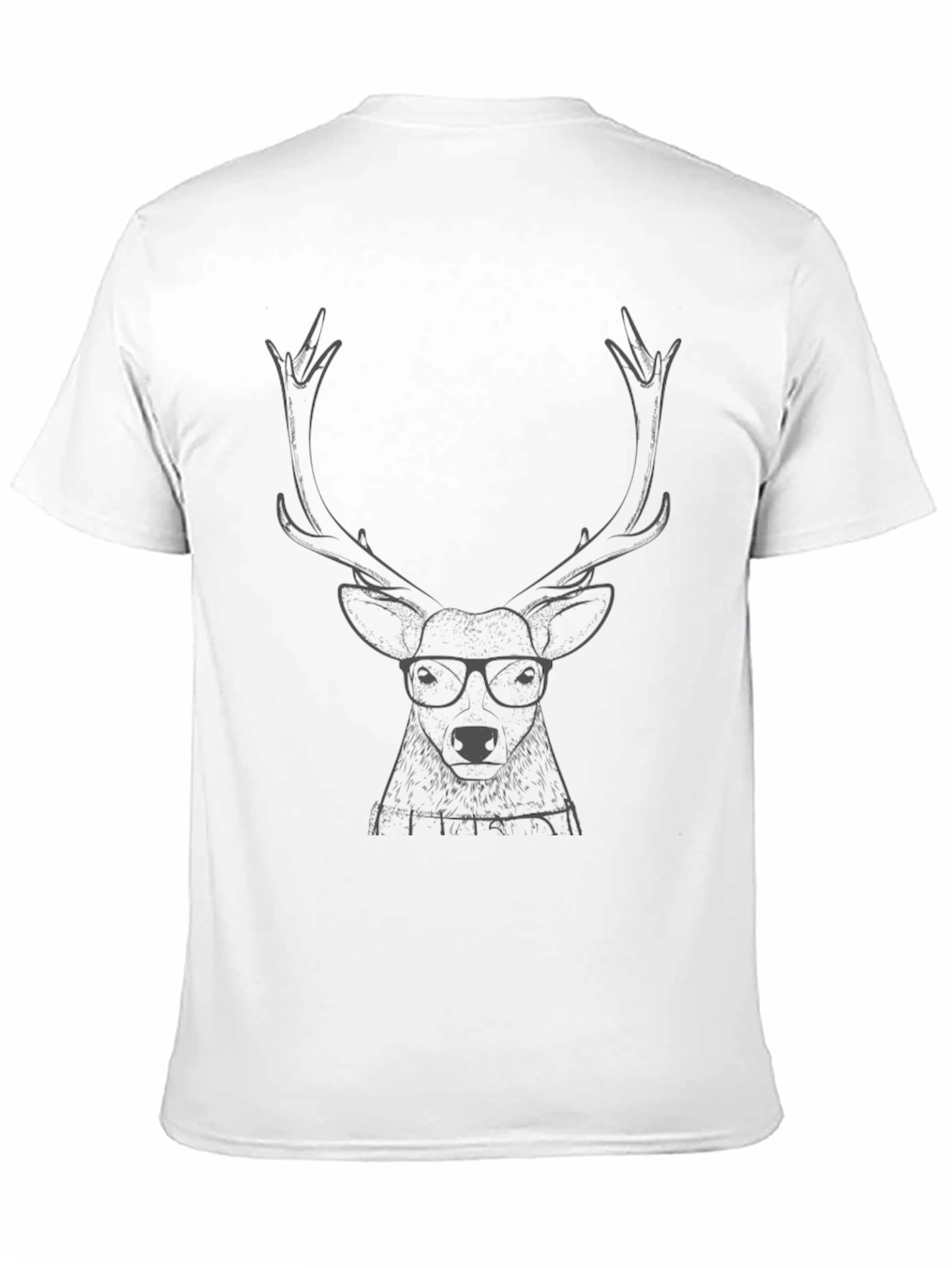 Hipster Deer Graphic Tee - Unisex Black T-Shirt