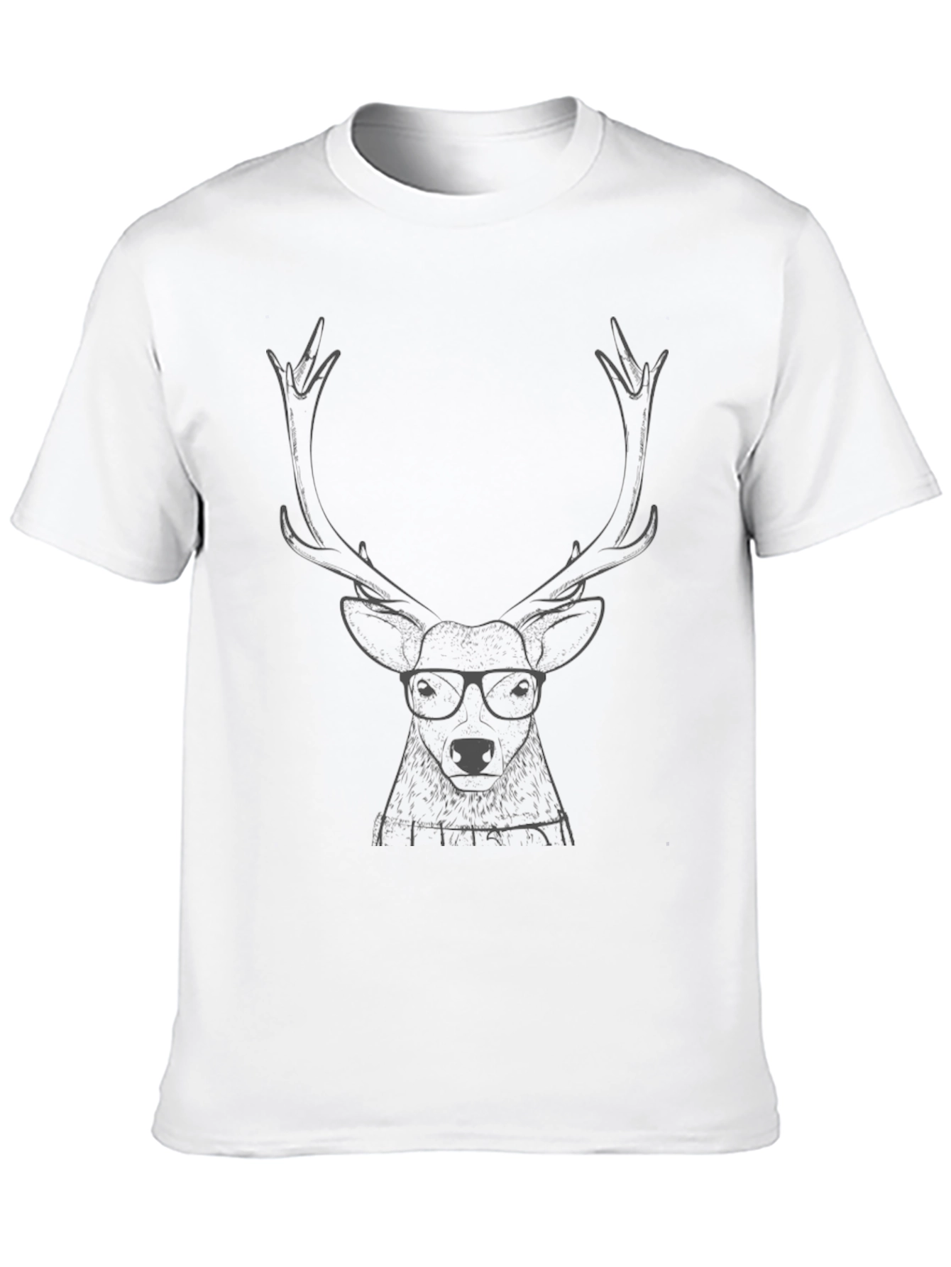 Hipster Deer Graphic Tee - Unisex Black T-Shirt