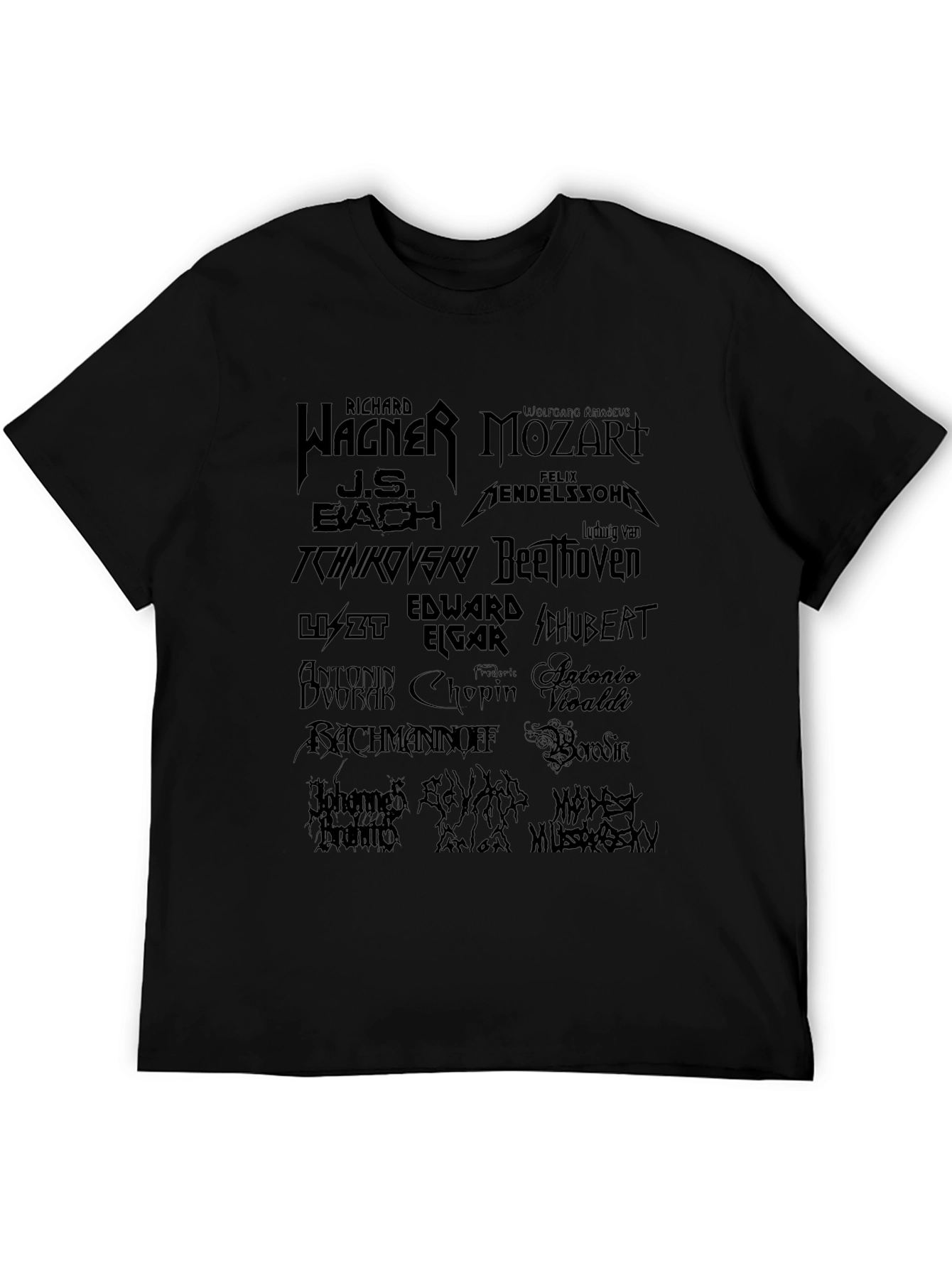 Classical Composers Black T-Shirt