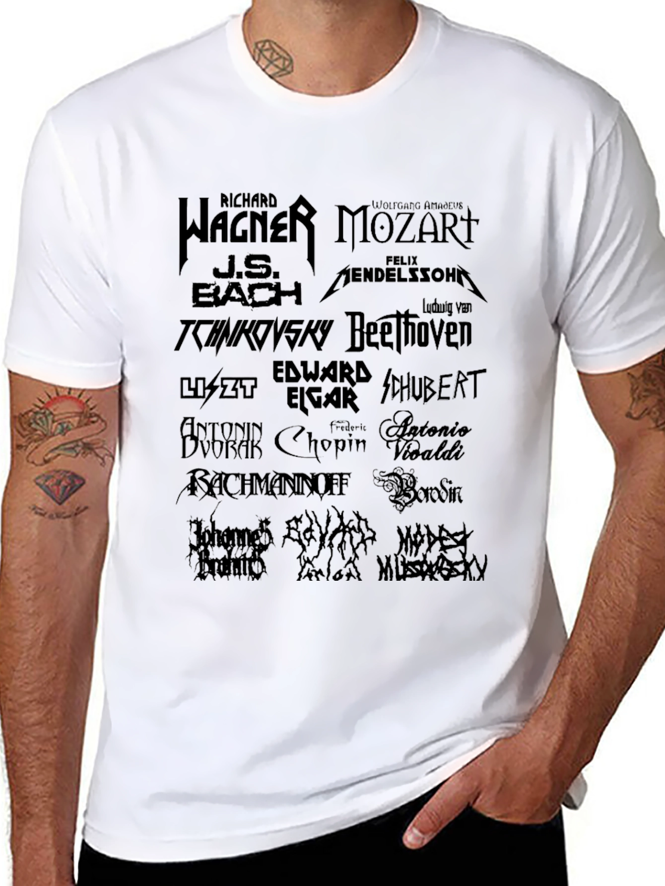 Classical Composers Black T-Shirt