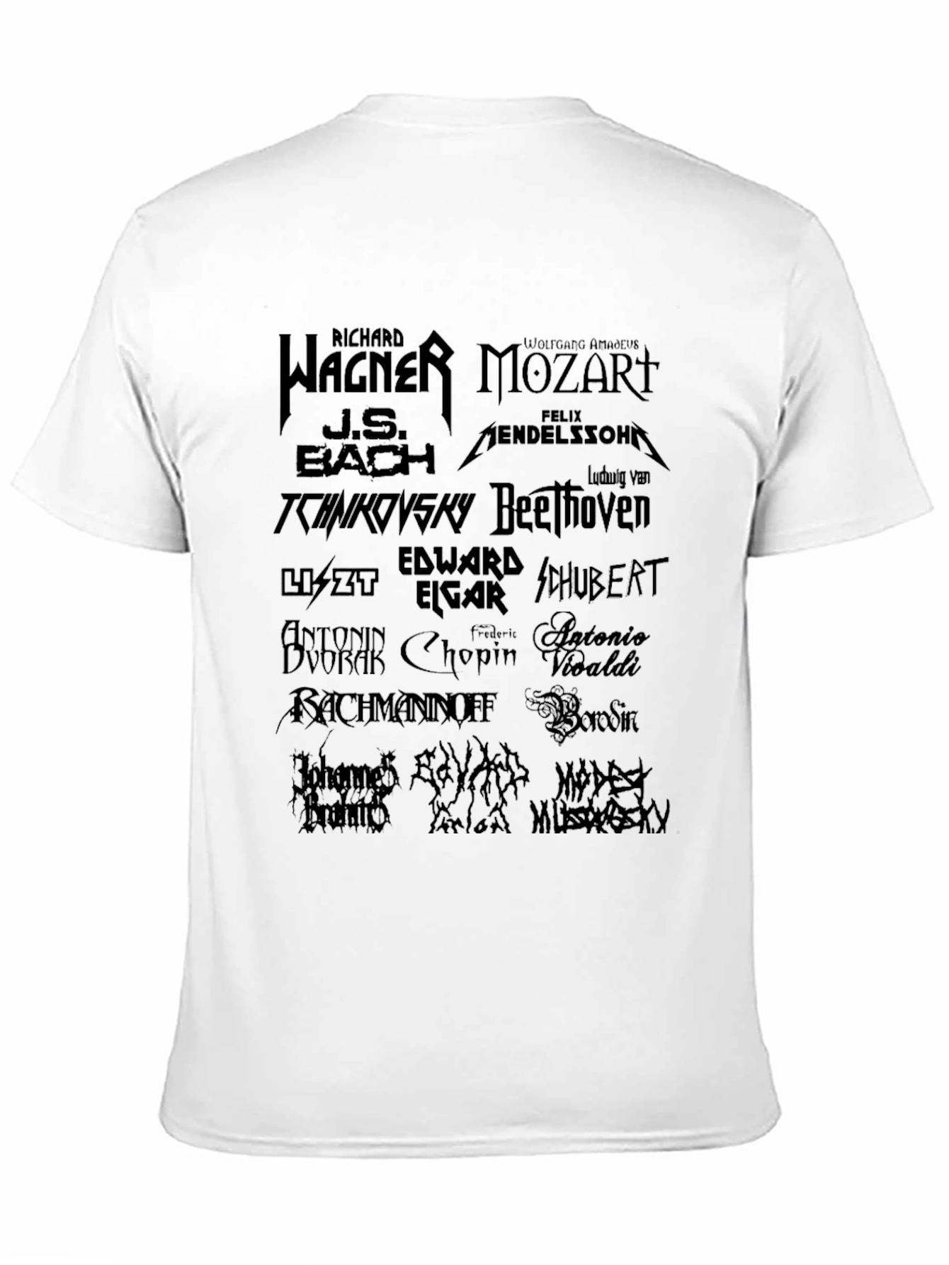 Classical Composers Black T-Shirt