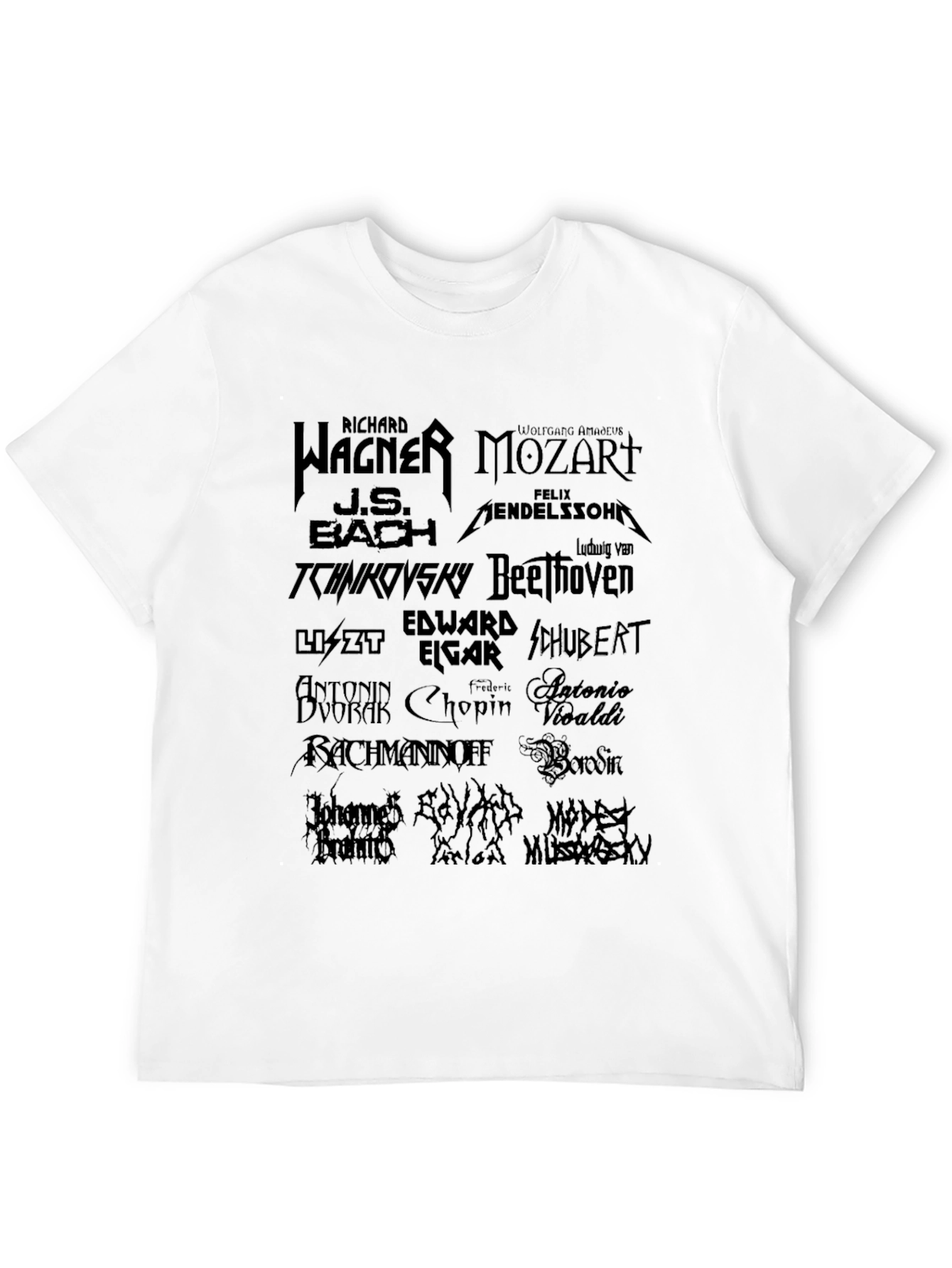 Classical Composers Black T-Shirt