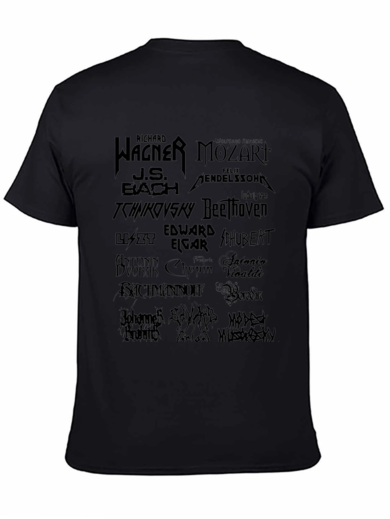 Classical Composers Black T-Shirt