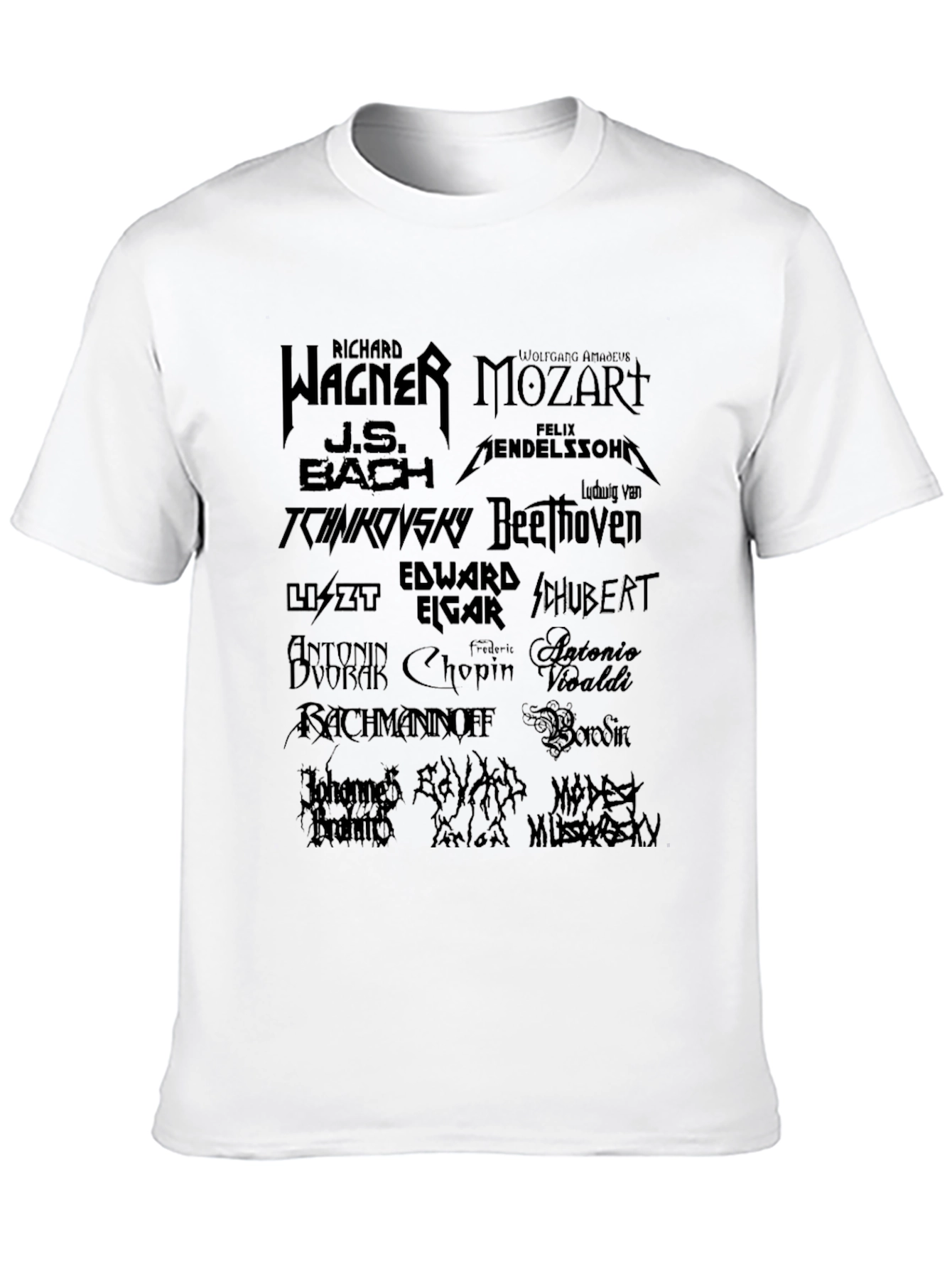 Classical Composers Black T-Shirt