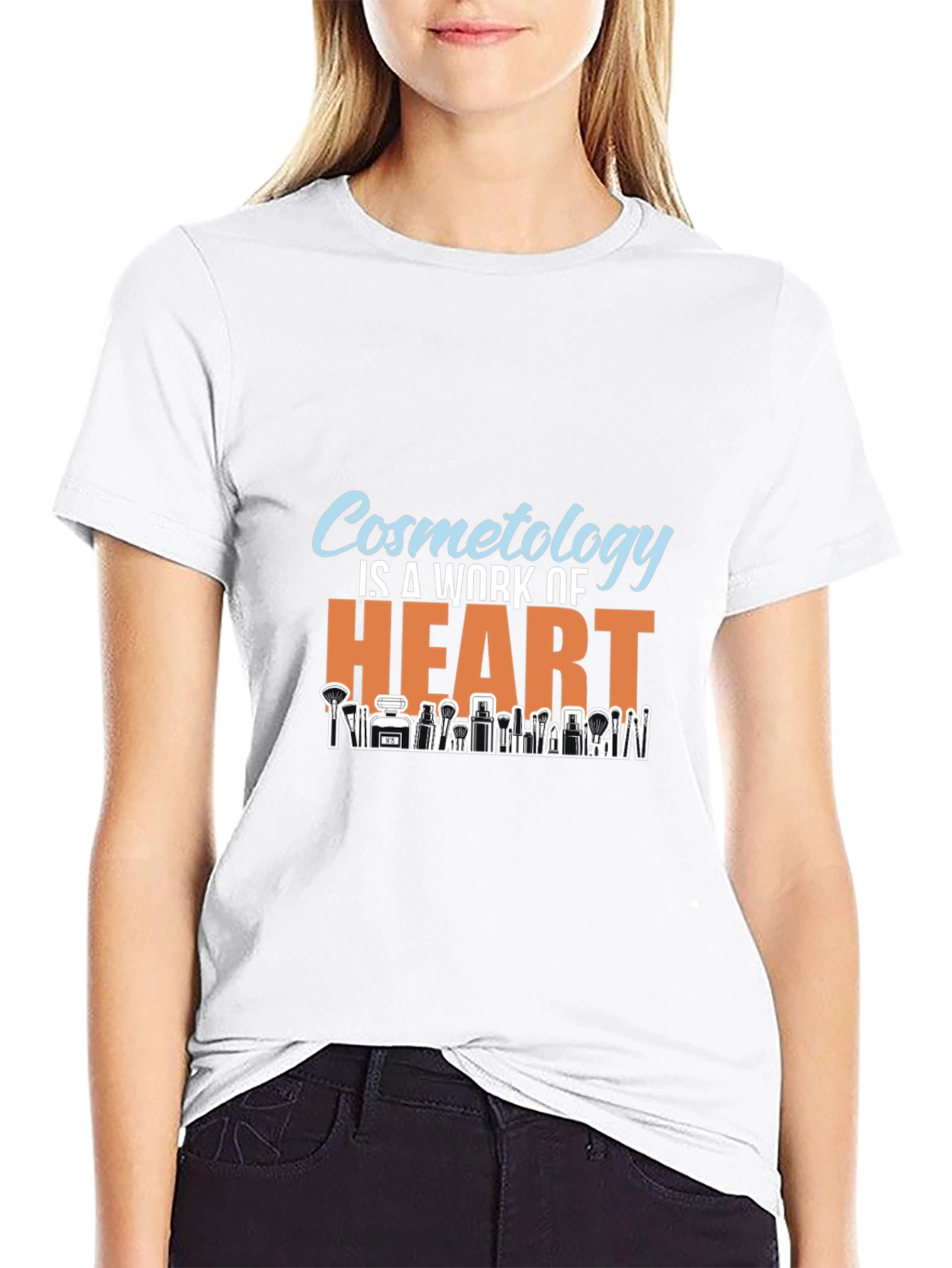 Cosmetology Is A Work Of Heart Black T-Shirt