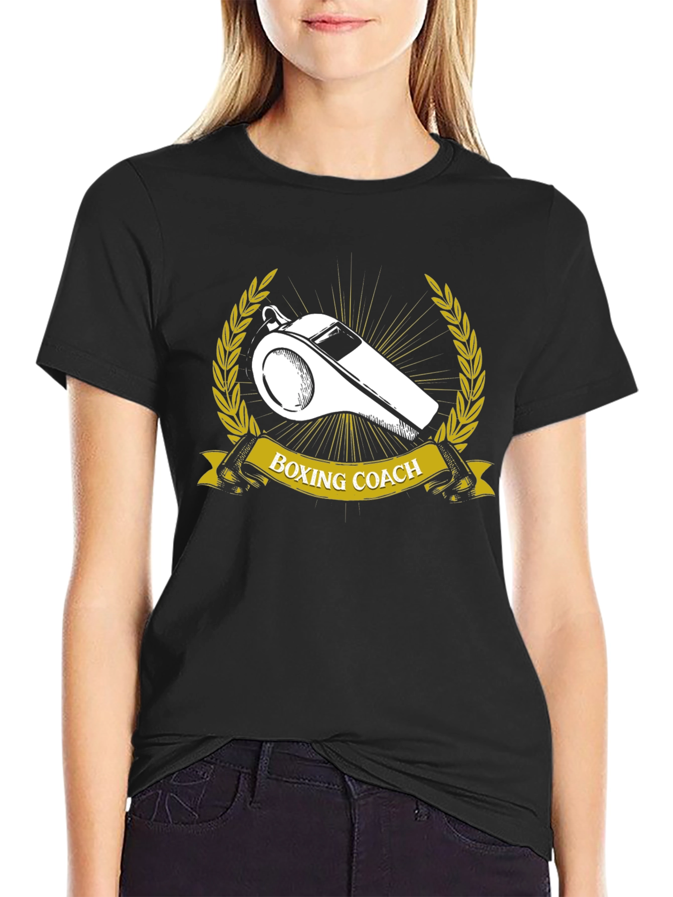 Boxing Coach Graphic Tee - Referee Whistle Design